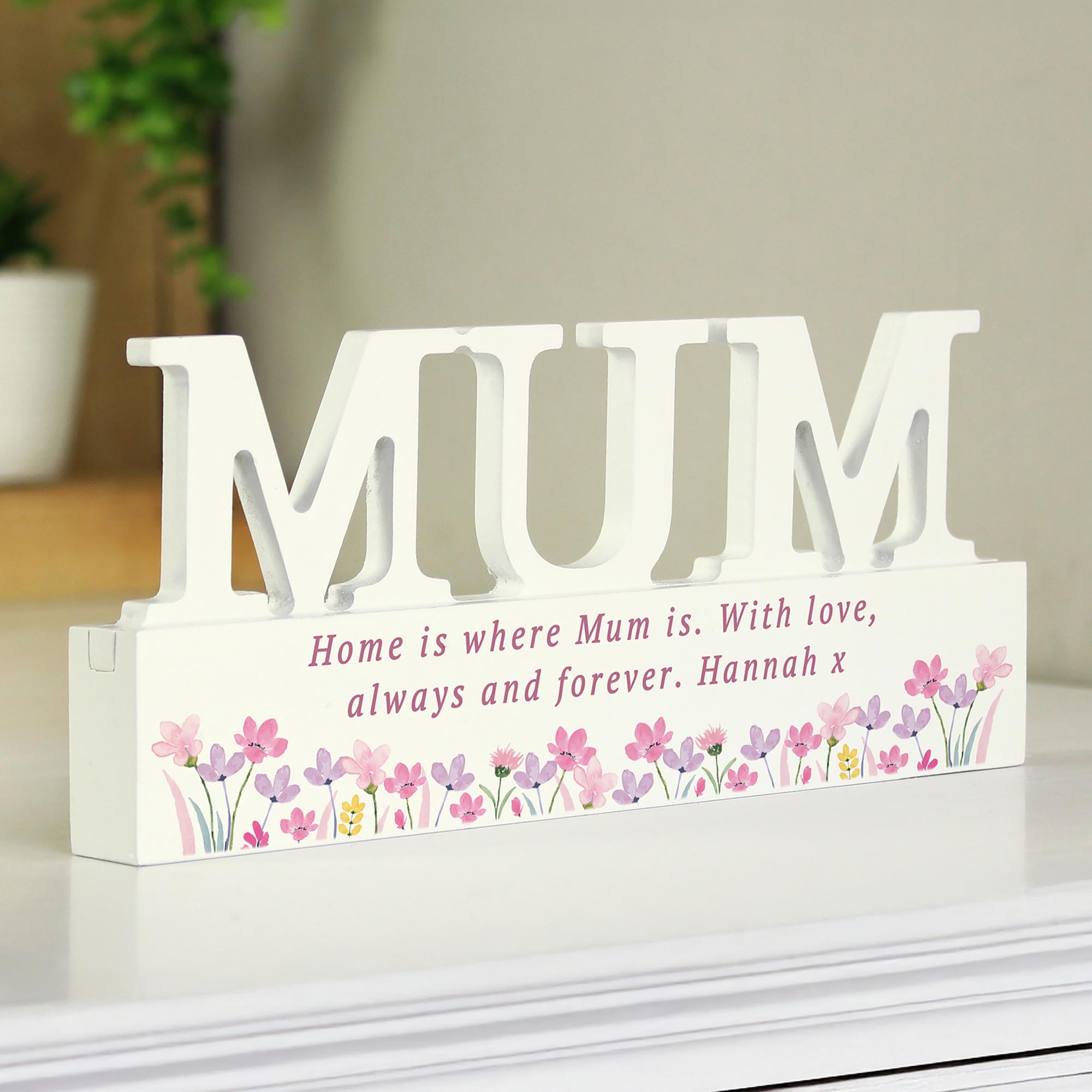 Personalised Floral Wooden Mum Ornament