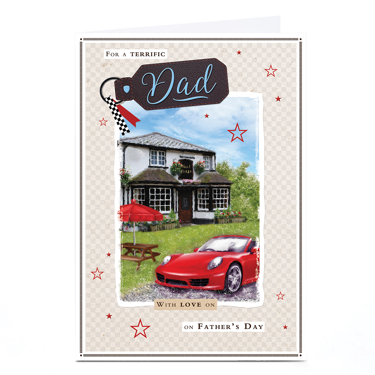 Personalised Father's Day Card - Sports Car, Dad