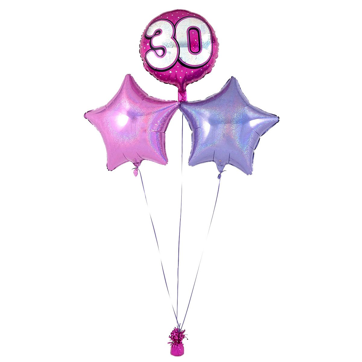 Pink 30th Birthday Balloon Bouquet - DELIVERED INFLATED!