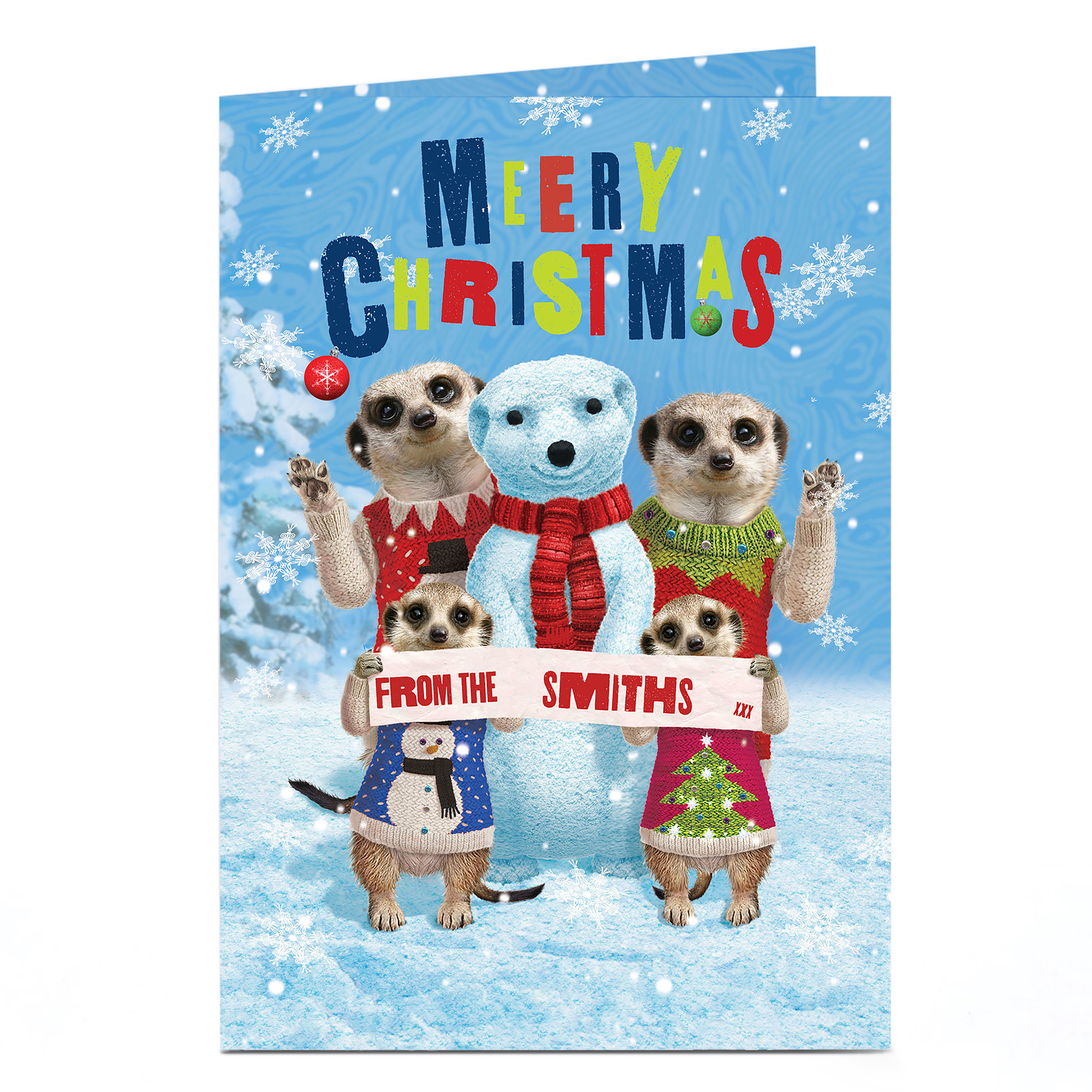 Personalised Christmas Card - Meerkat Family
