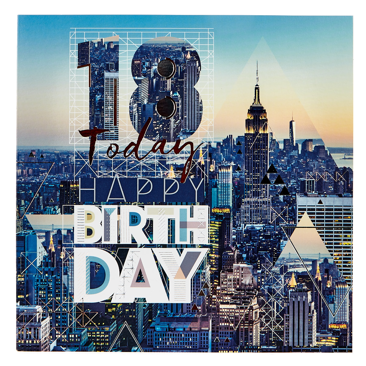 Platinum Collection 18th Birthday Card - New York Skyline
