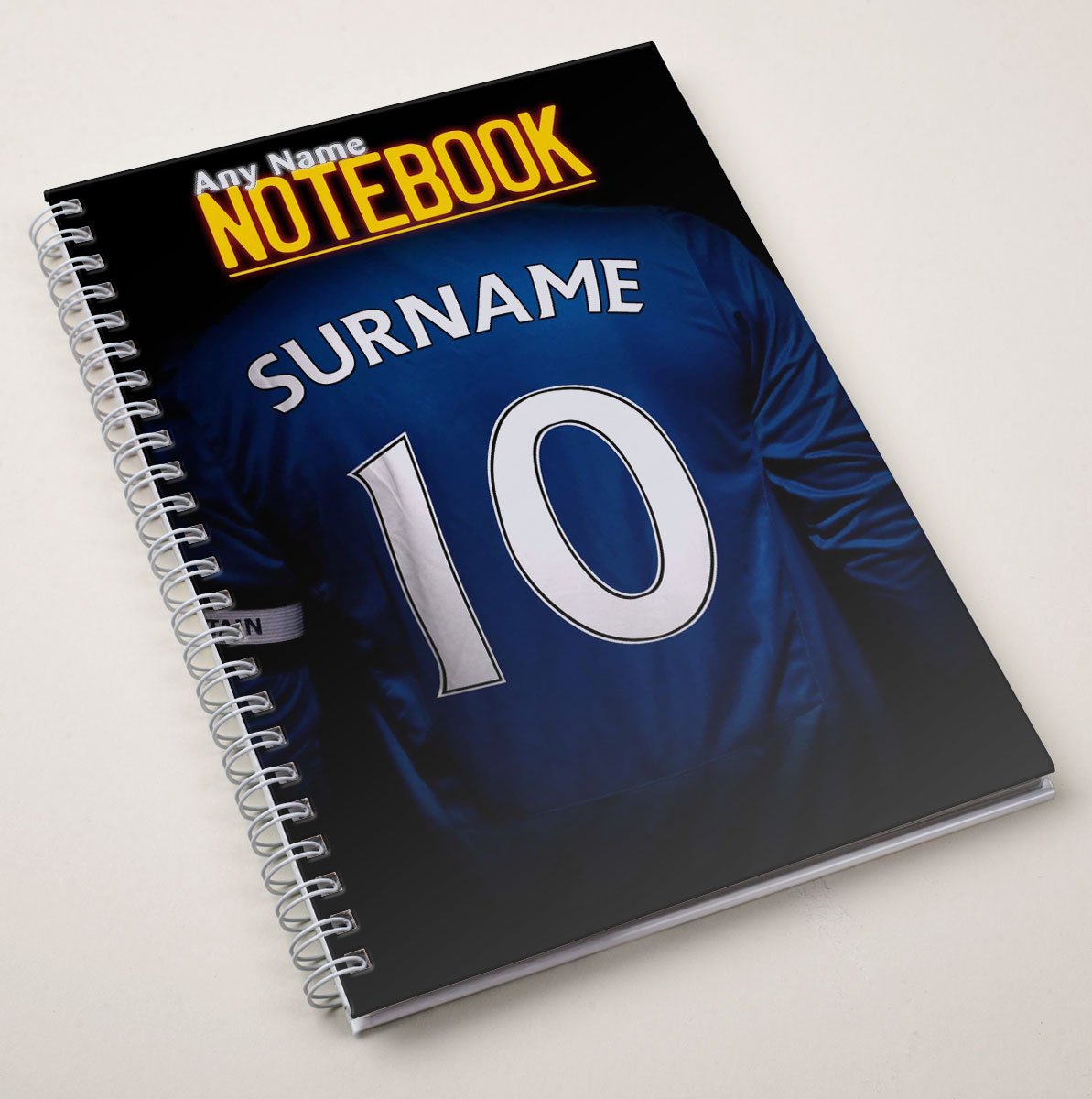 Personalised Blue Football Shirt Notebook