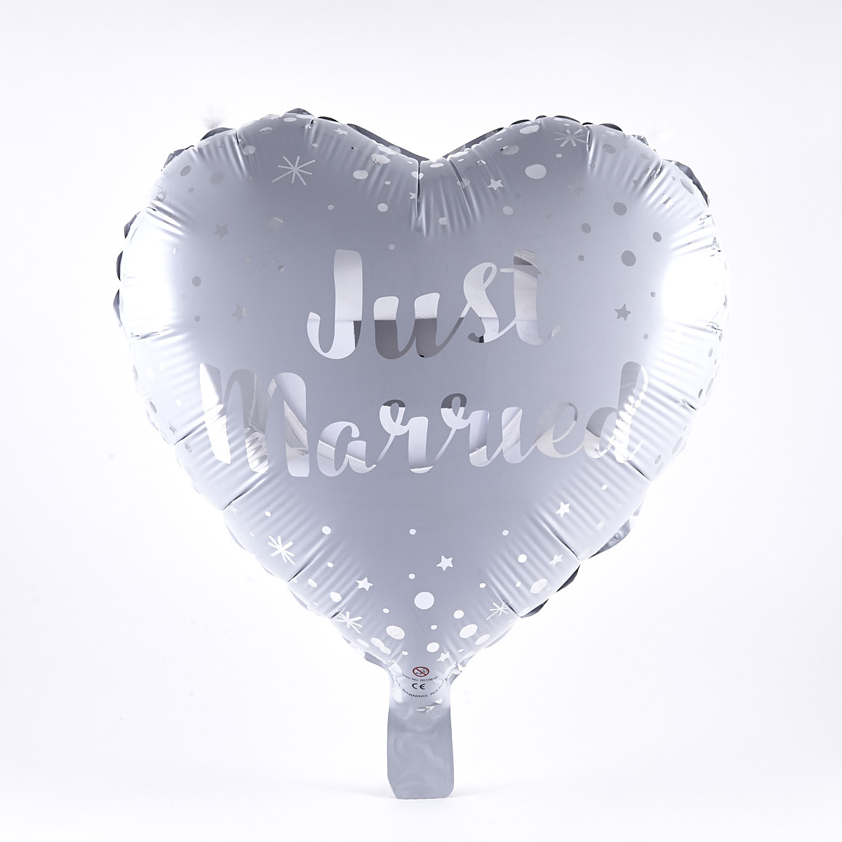 Just Married Heart-Shaped Foil Helium Balloon