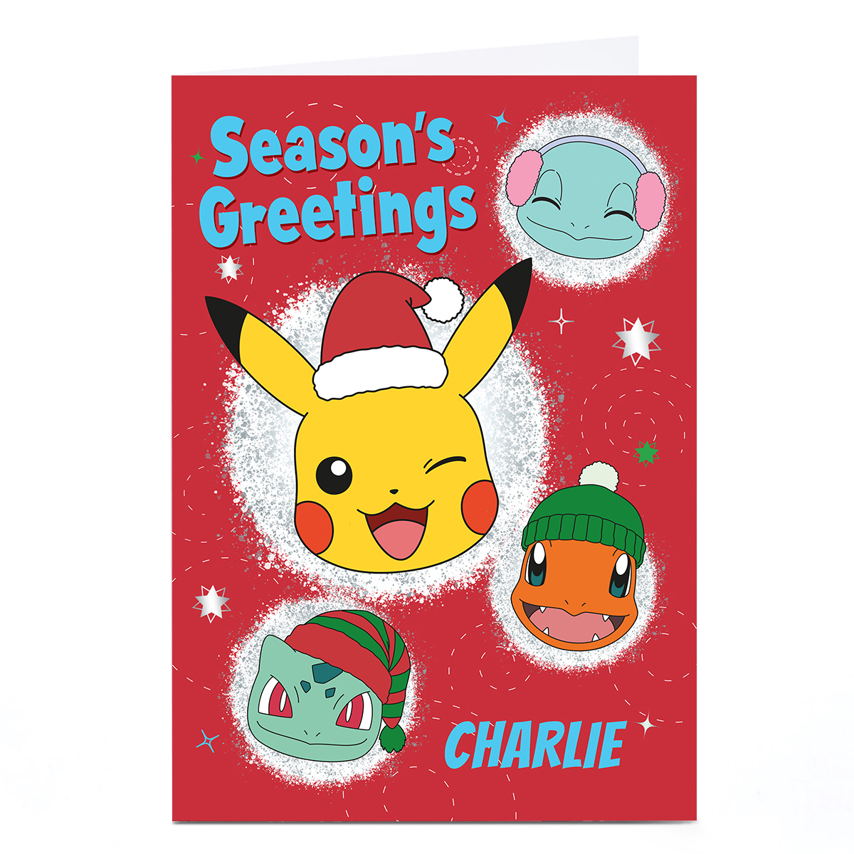 Personalised Pokemon Christmas Card - Starter Pokemon