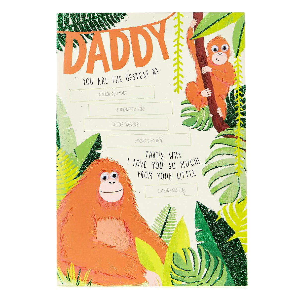 Father's Day Card - Daddy, Orangutans (Stickers Included)