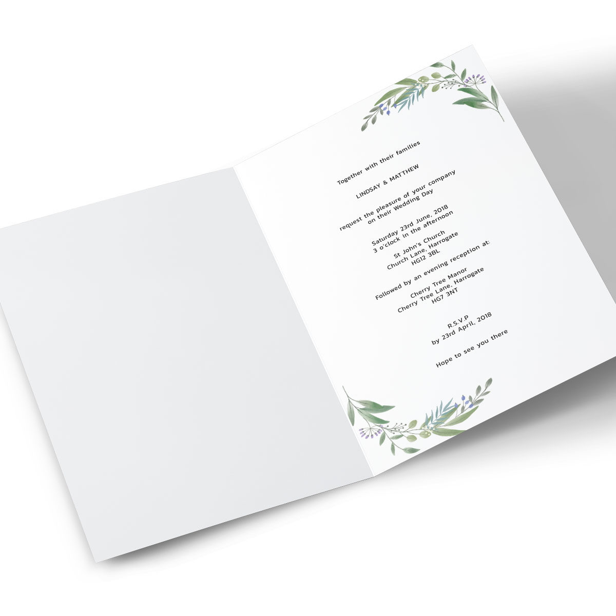 Personalised Wedding Invitation - Botanical