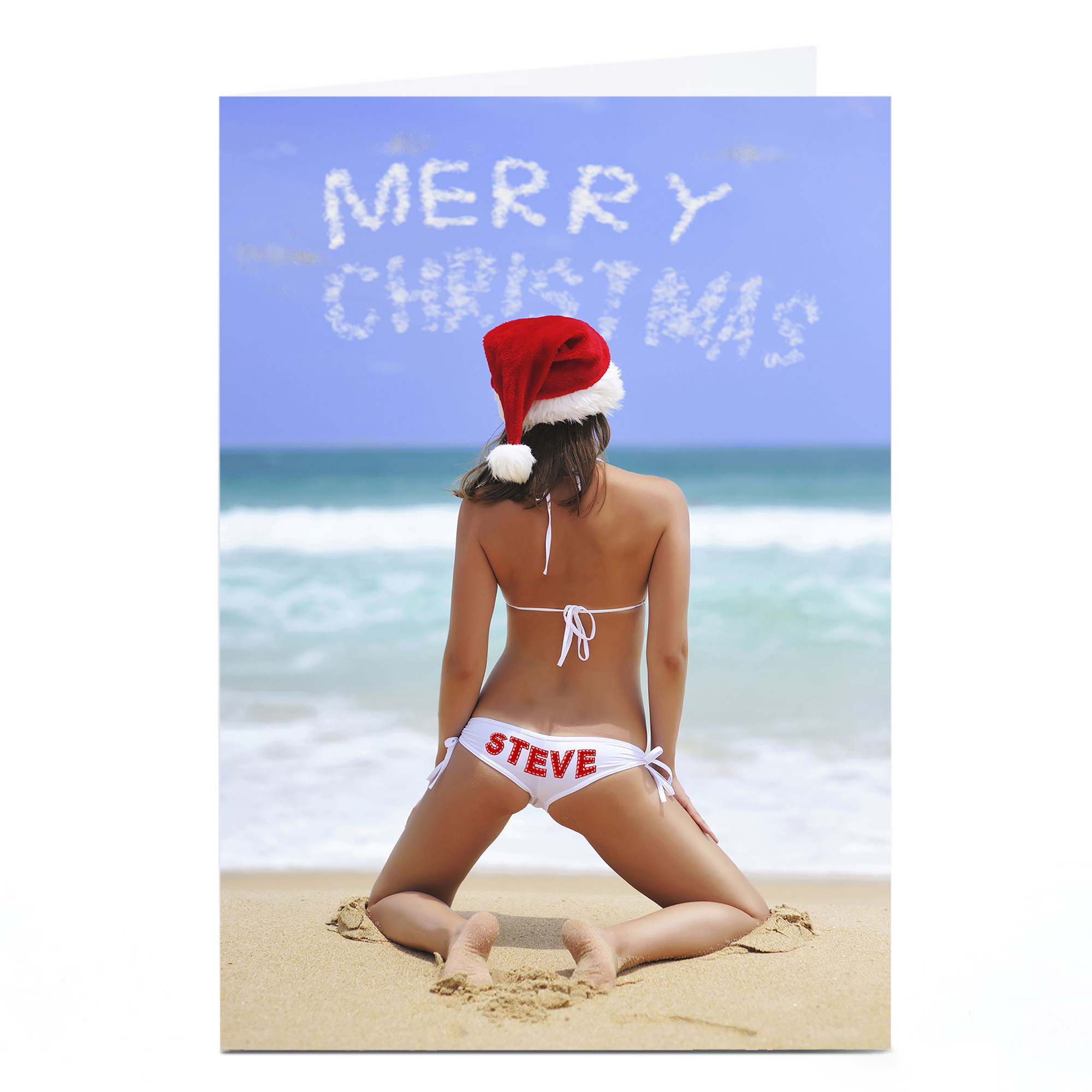 Personalised Christmas Card - Beach Bikini