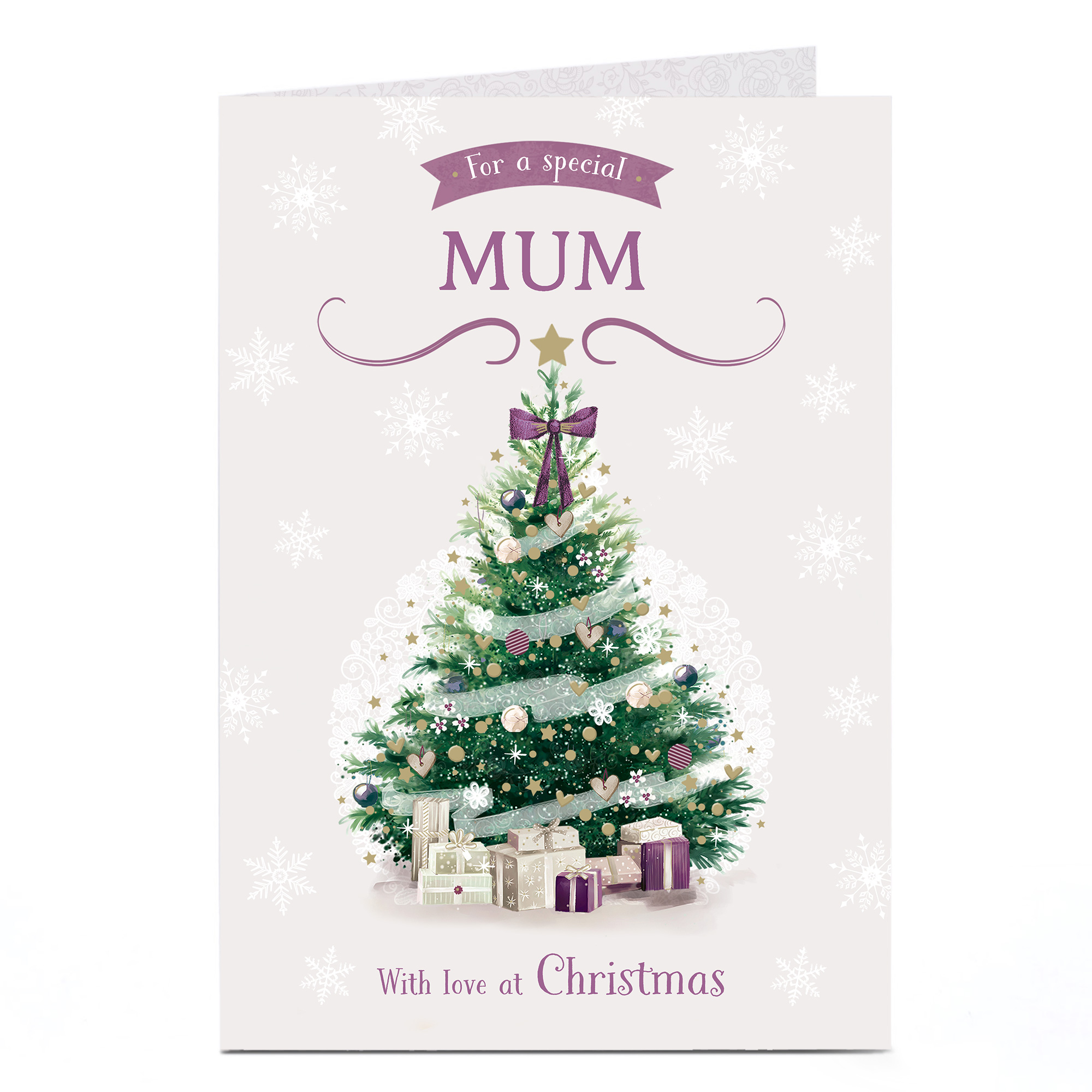Personalised Christmas Card - Purple Christmas Tree