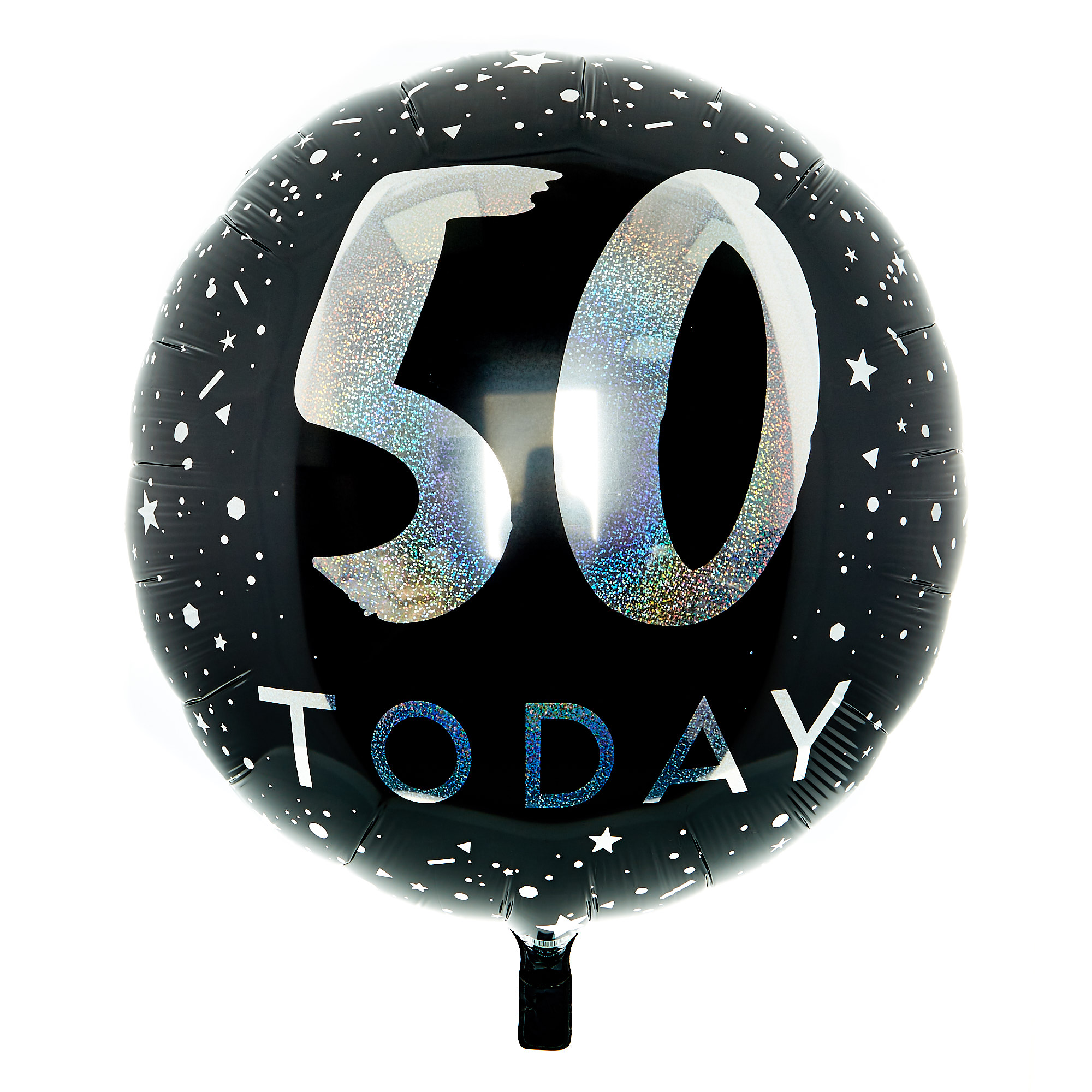 Black & Silver 50 Today 31-Inch Foil Helium Balloon