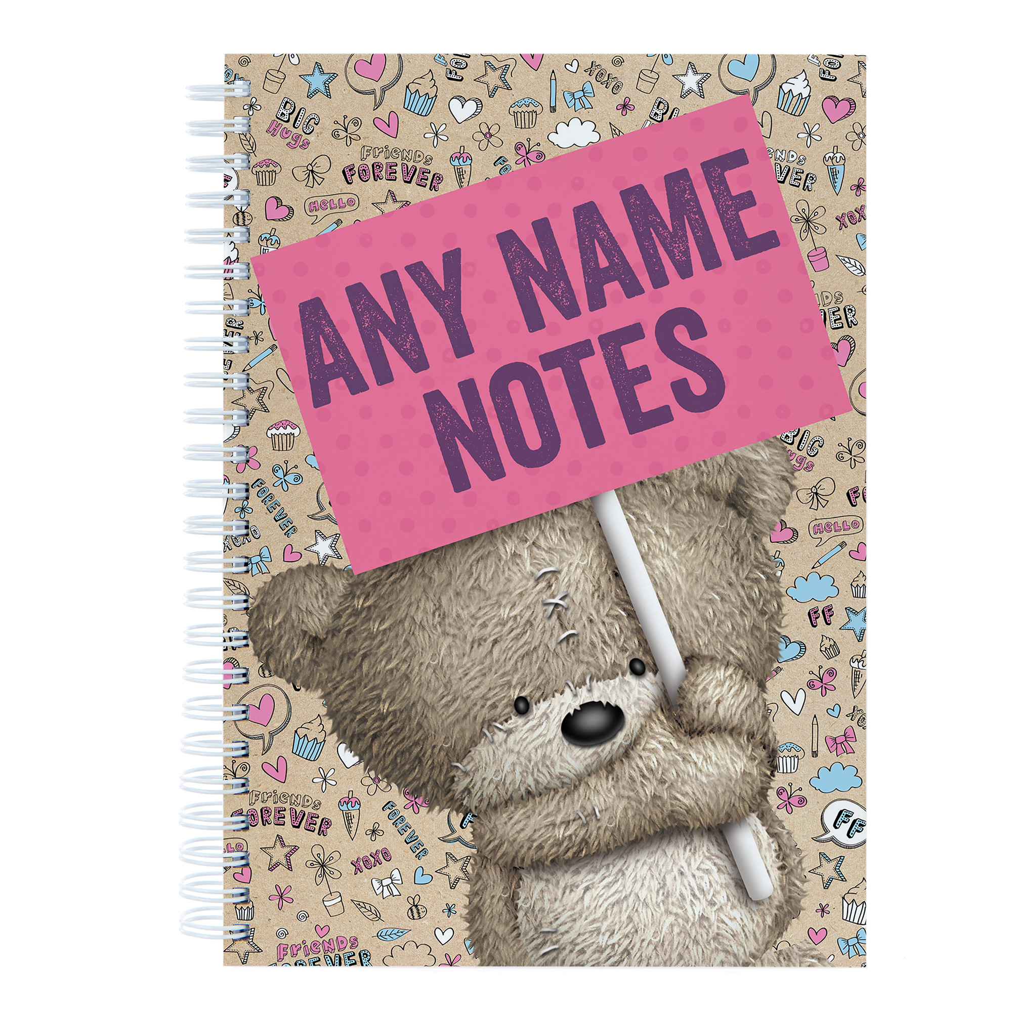 Personalised Hugs Her Notes Notebook