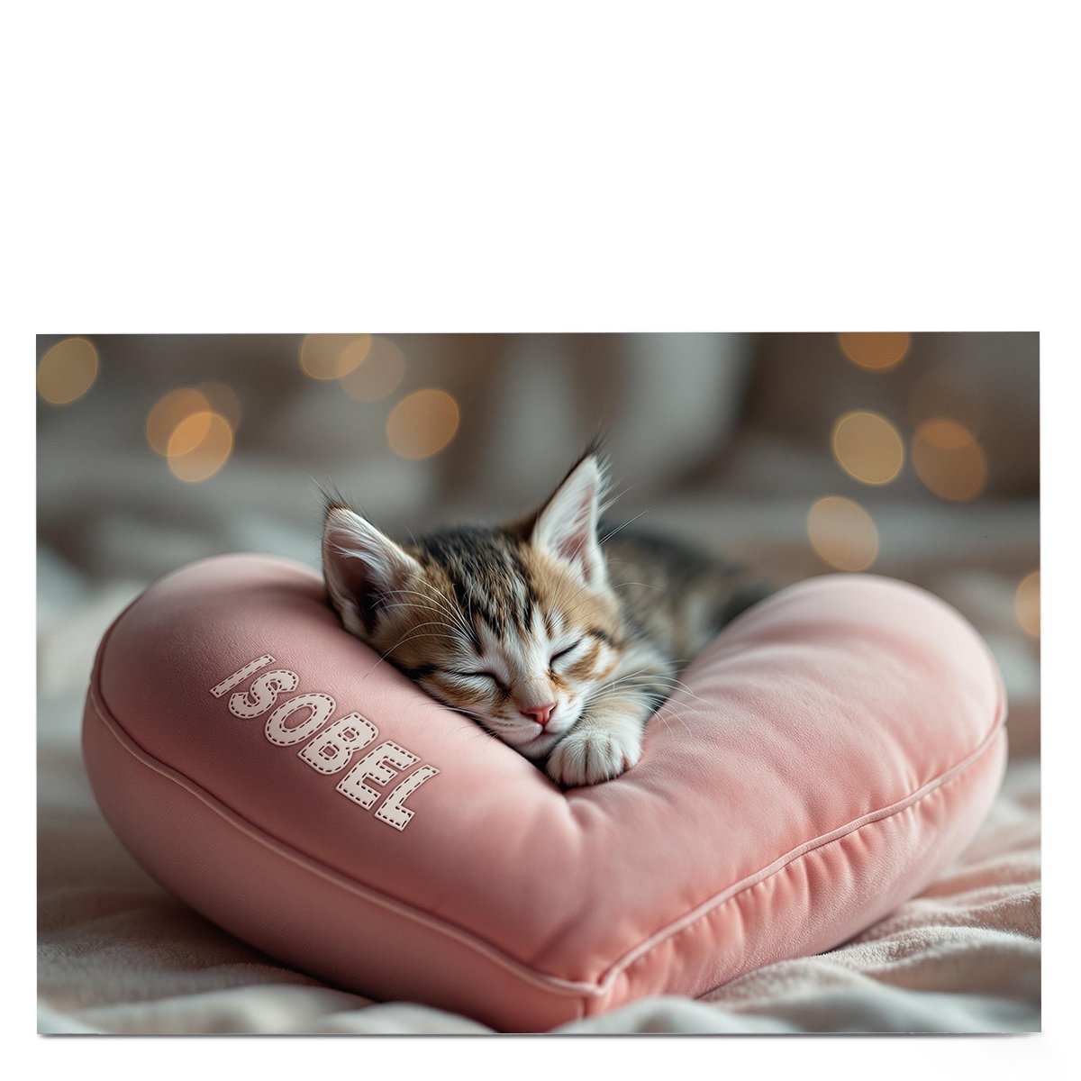 Personalised Card - Cat Cushion