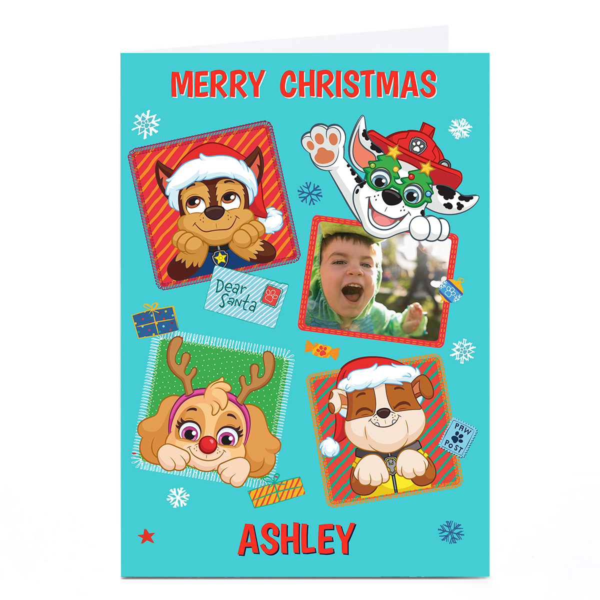 Photo Paw Patrol Christmas Card - Any Name 