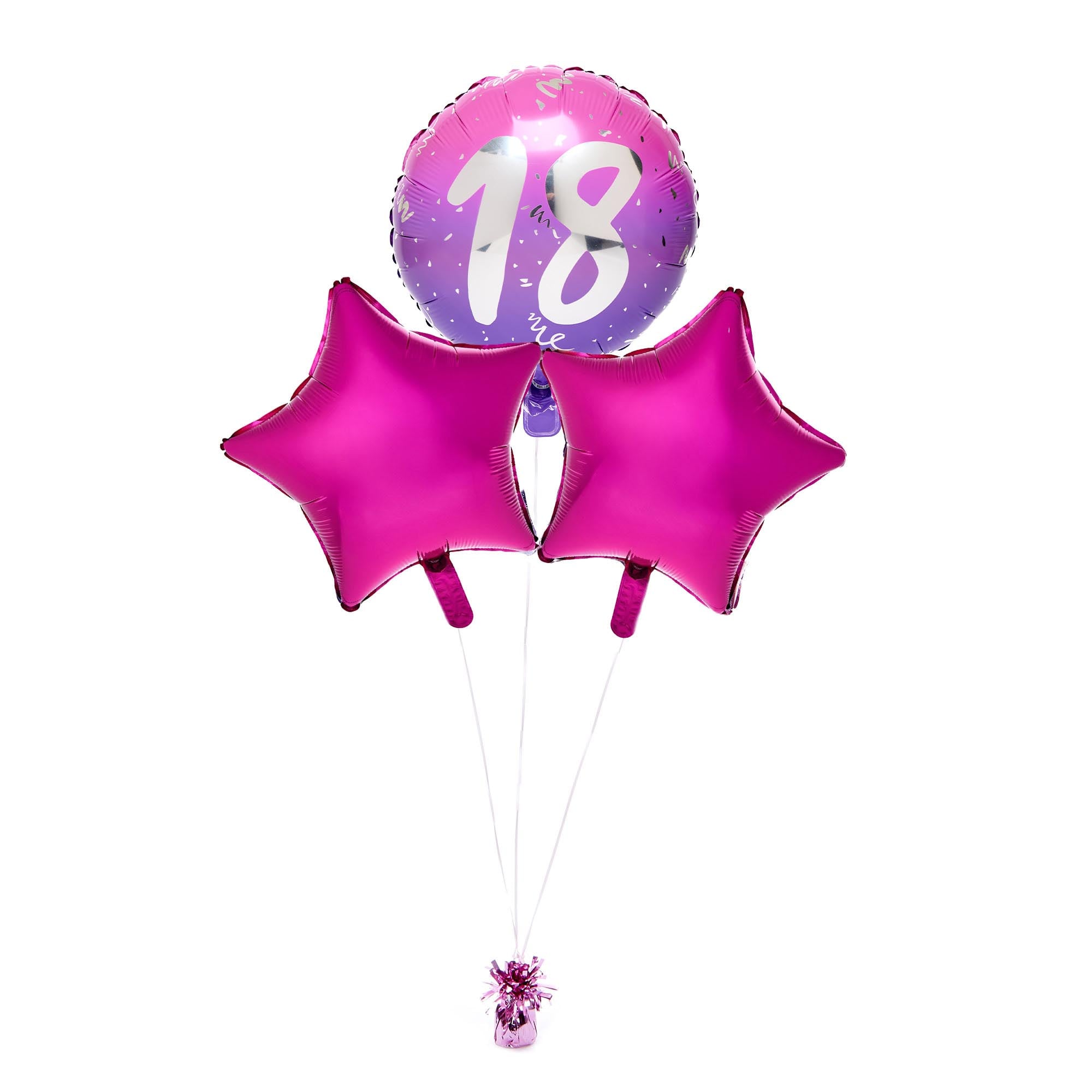 Pink 18th Birthday Balloon Bouquet - Delivered Inflated!