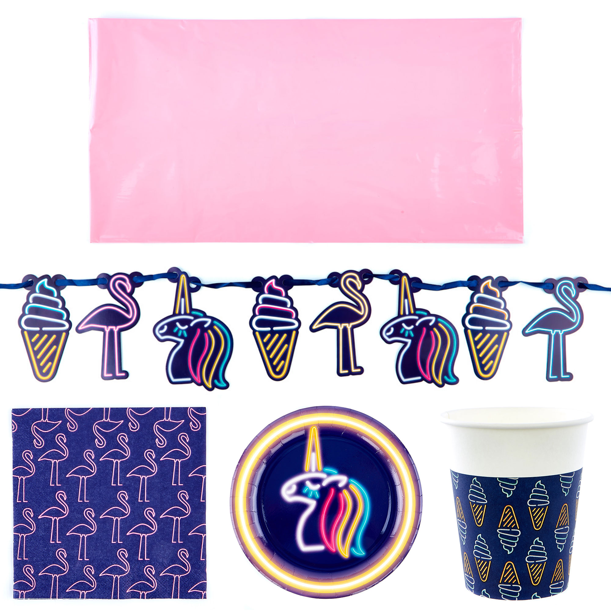 Buy Neon Party Tableware Bundle 75 Pieces for GBP 11.99 Card Factory UK