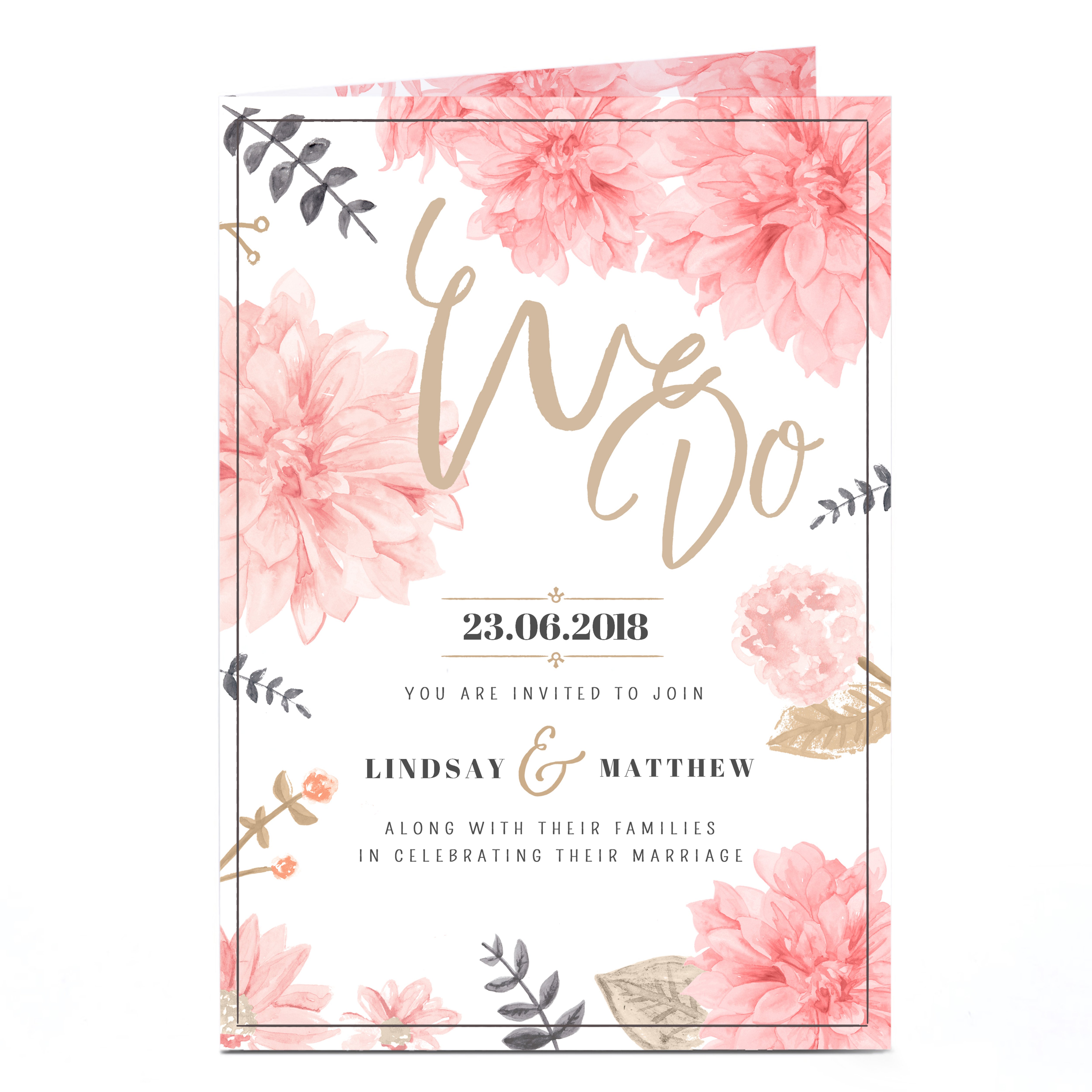 Personalised Wedding Invitation - Floral Chic