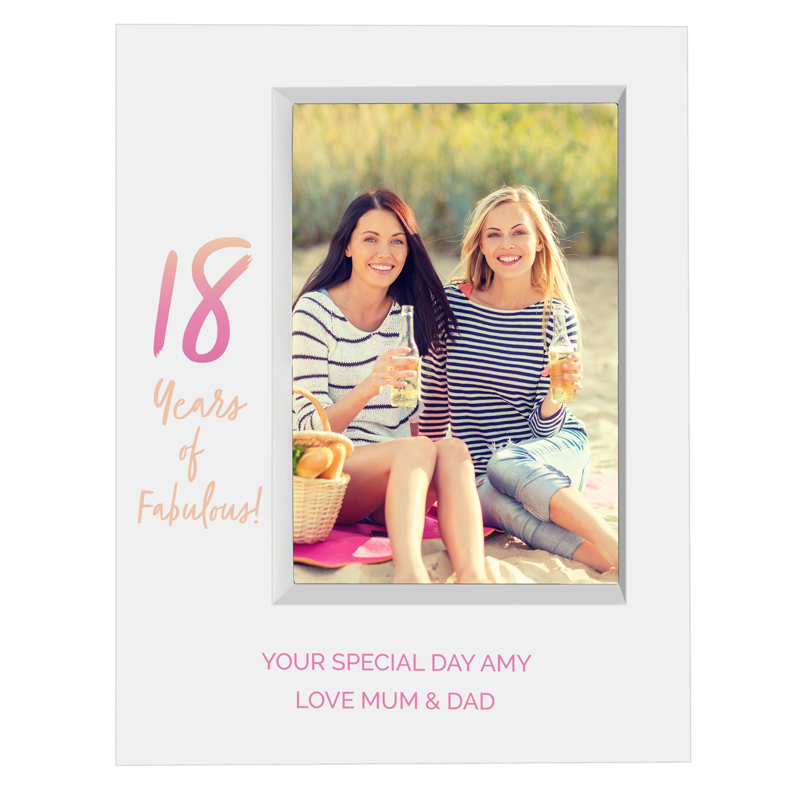 Personalised 18th Birthday Box Photo Frame - Pastel Gradient