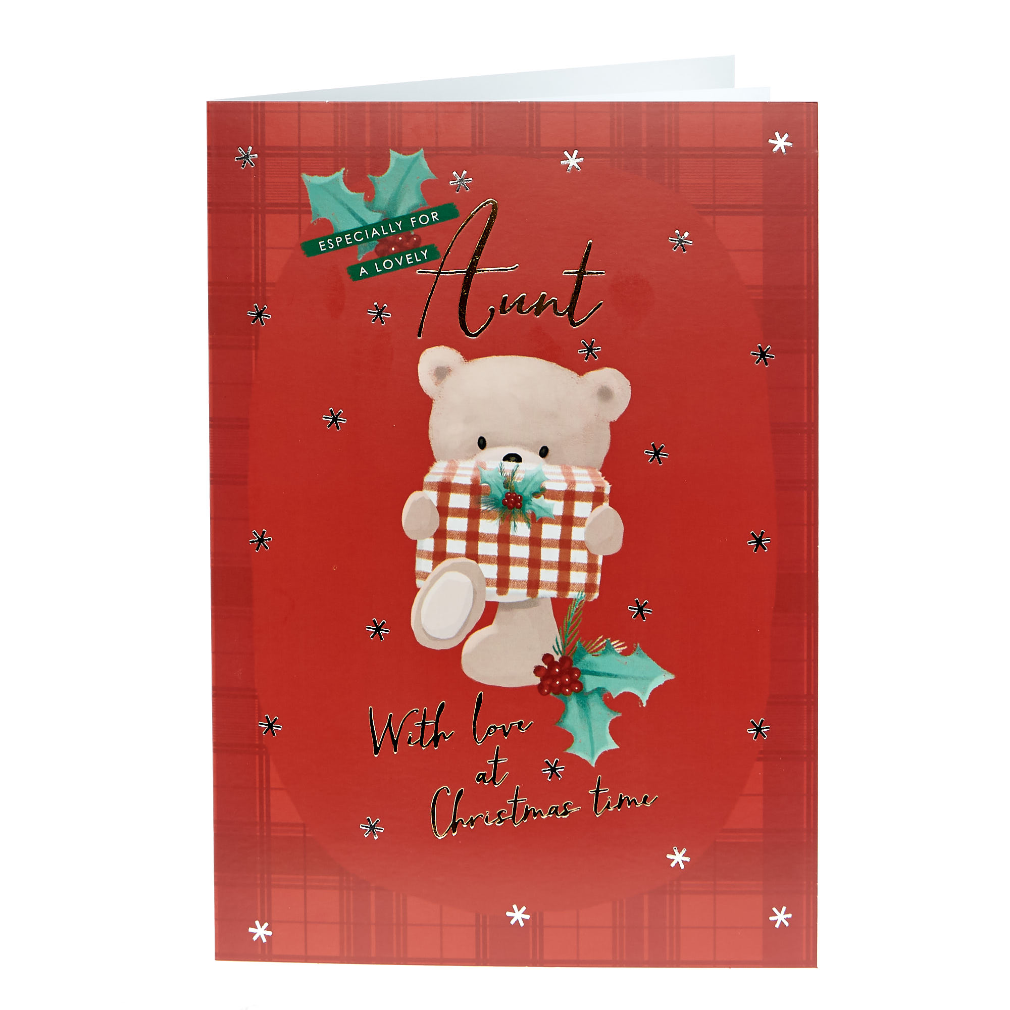 Hugs Christmas Card - For A Lovely Aunt