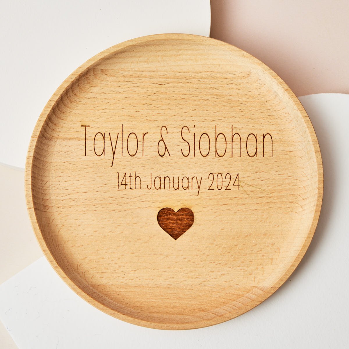 Personalised Engraved Shallow Round Tray