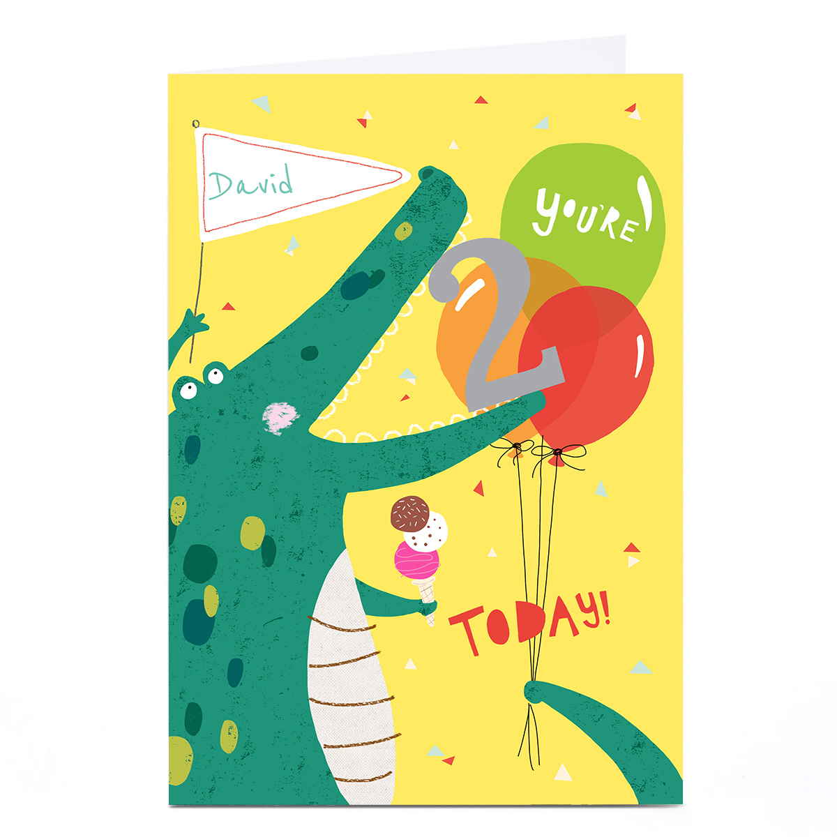 Personalised Cory Reid Birthday Card - Crocodile