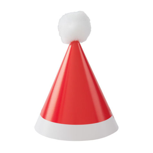 Mini Pom Pom Santa Party Hats - Pack of 8