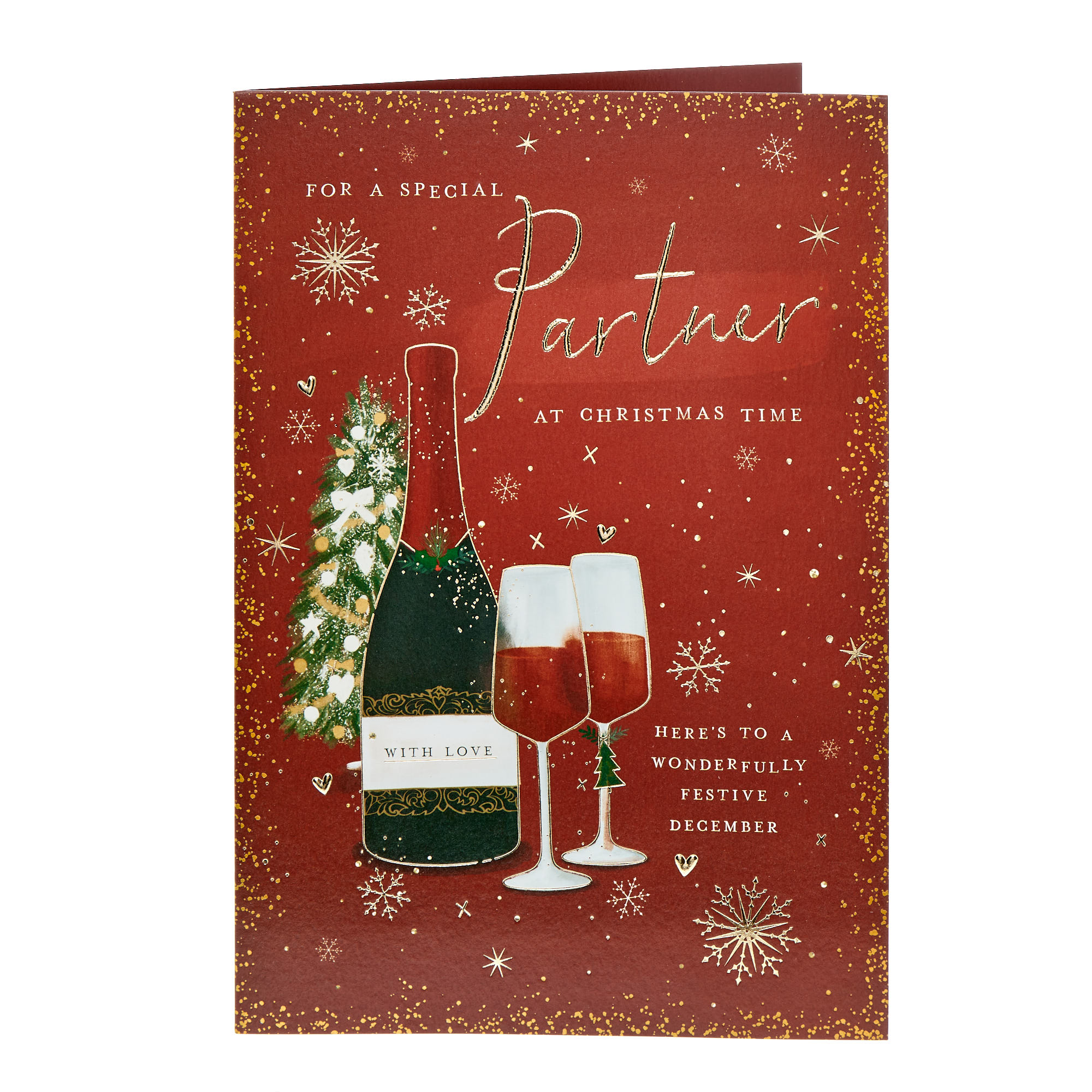 Special Partner Red Wine Christmas Card