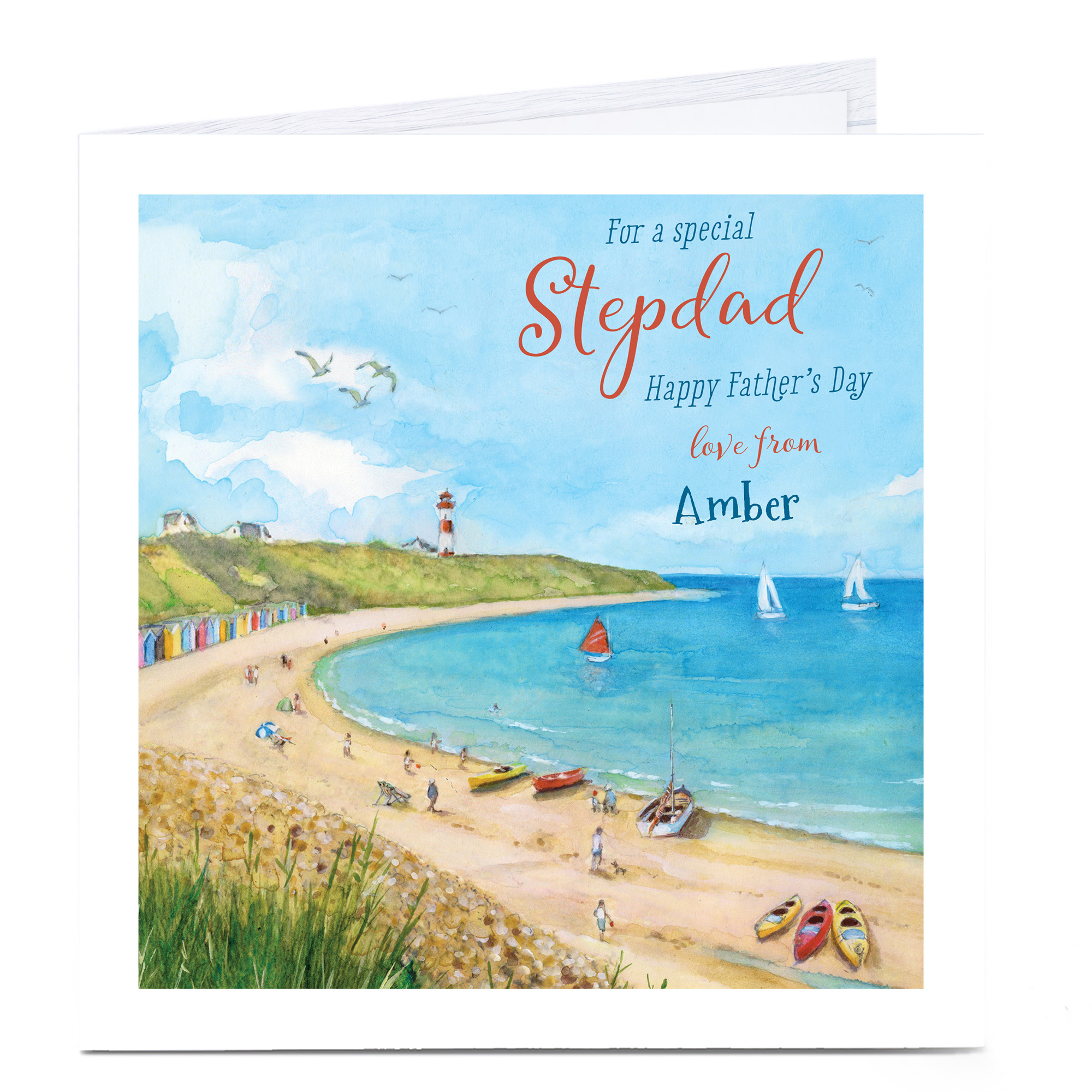 Personalised Father's Day Card - Coastal Stepdad