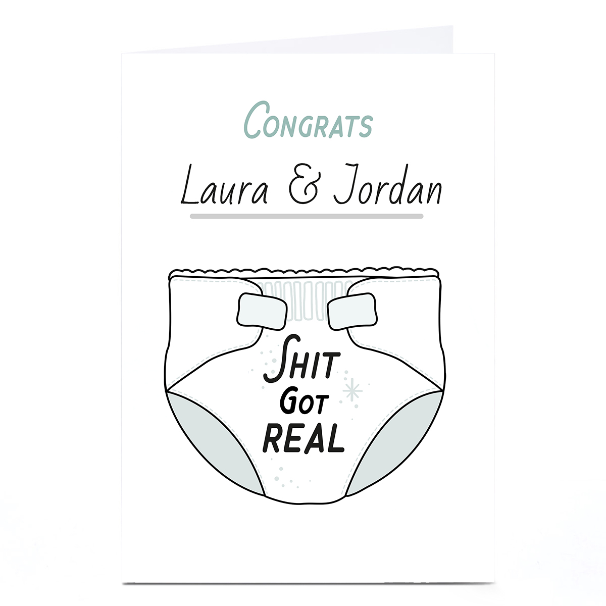 Personalised Card - New Baby - Congrats Humour