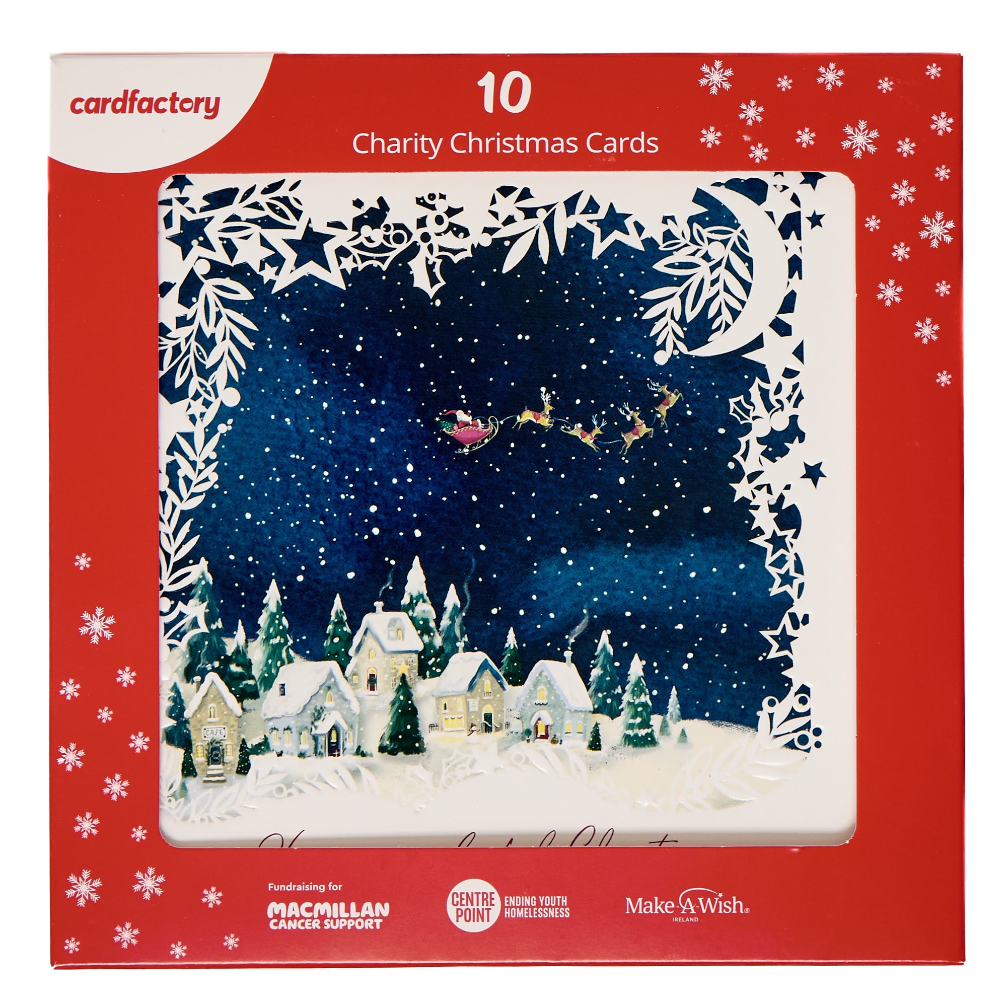 10 Square Santa Snowy Scenery Charity Christmas Cards