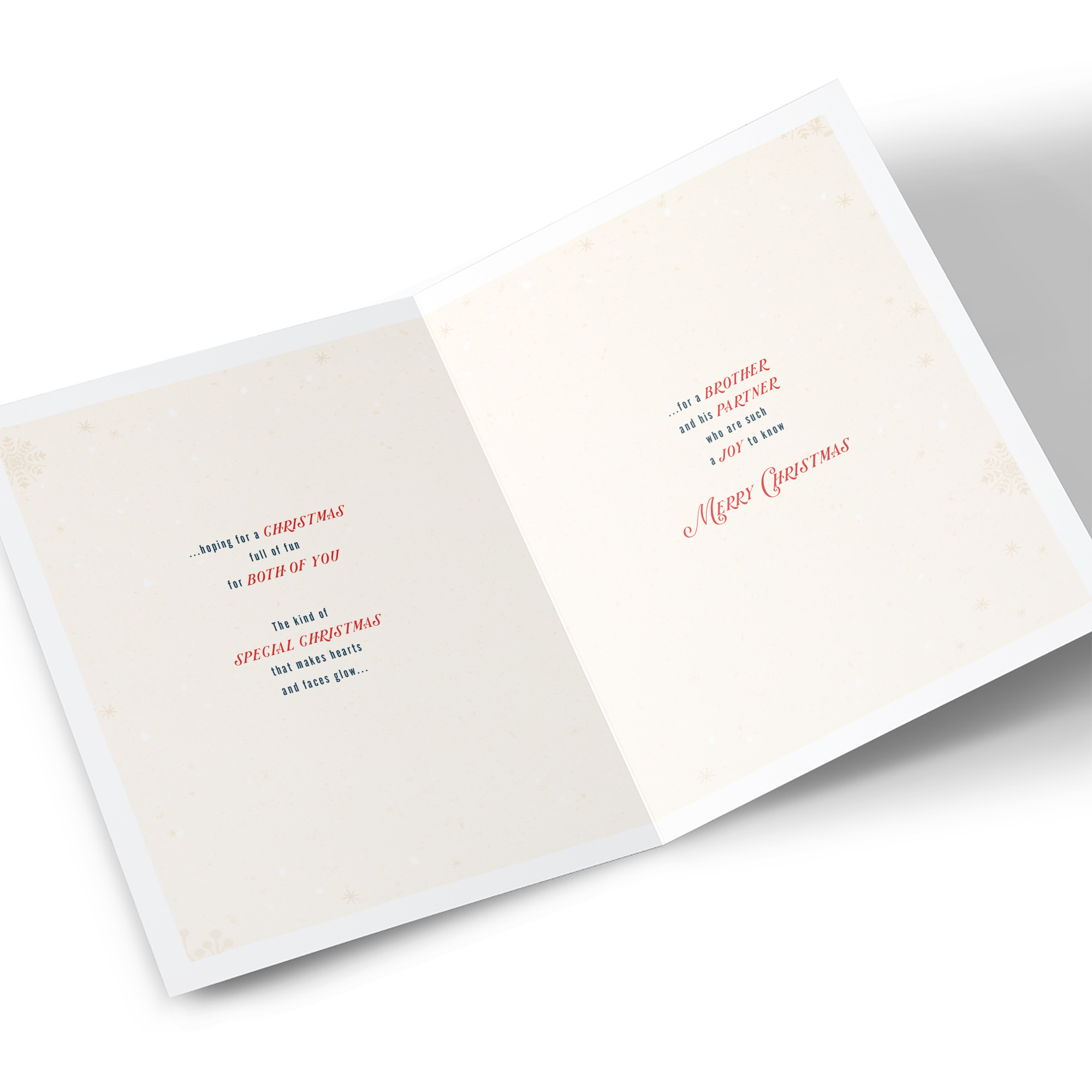 Christmas Card - Snowy Shops, Brother & Your Partner