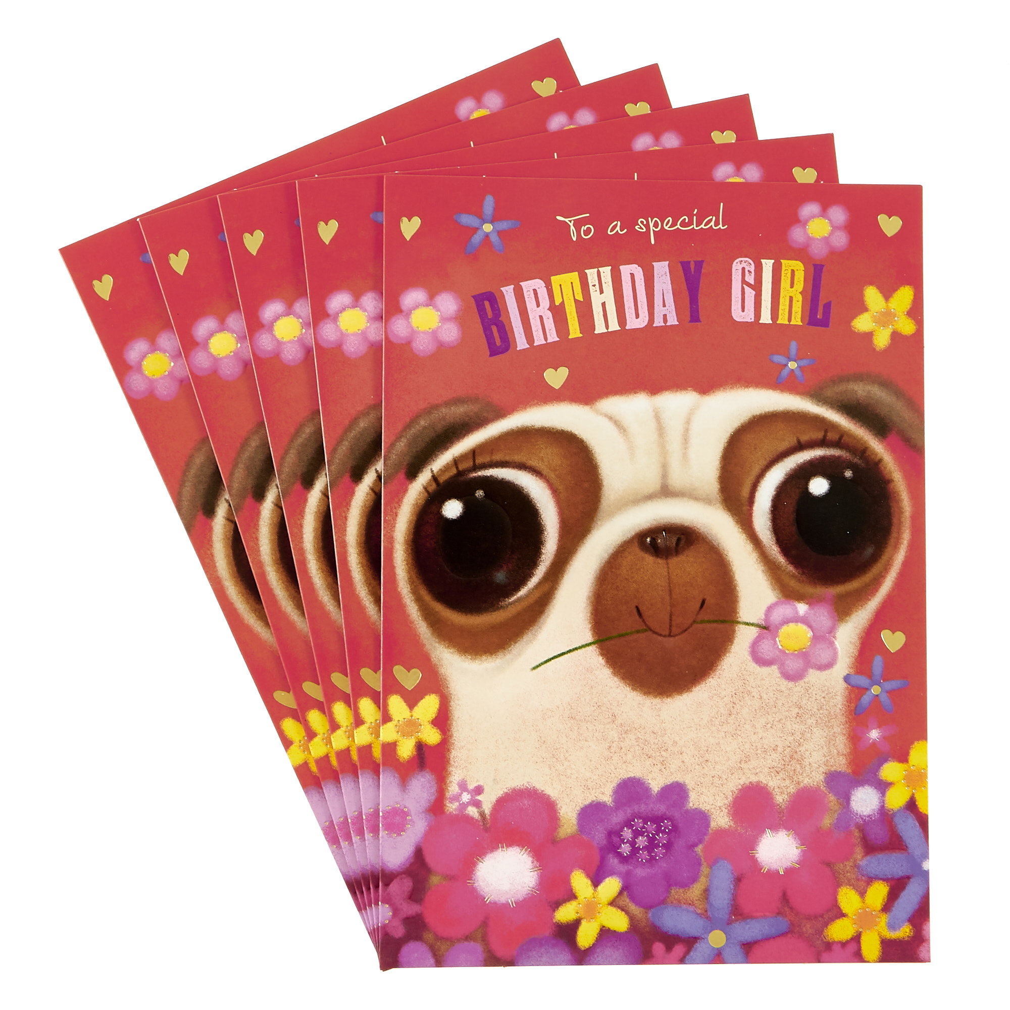 Birthday Cards - Birthday Girl Pug (Pack of 12)