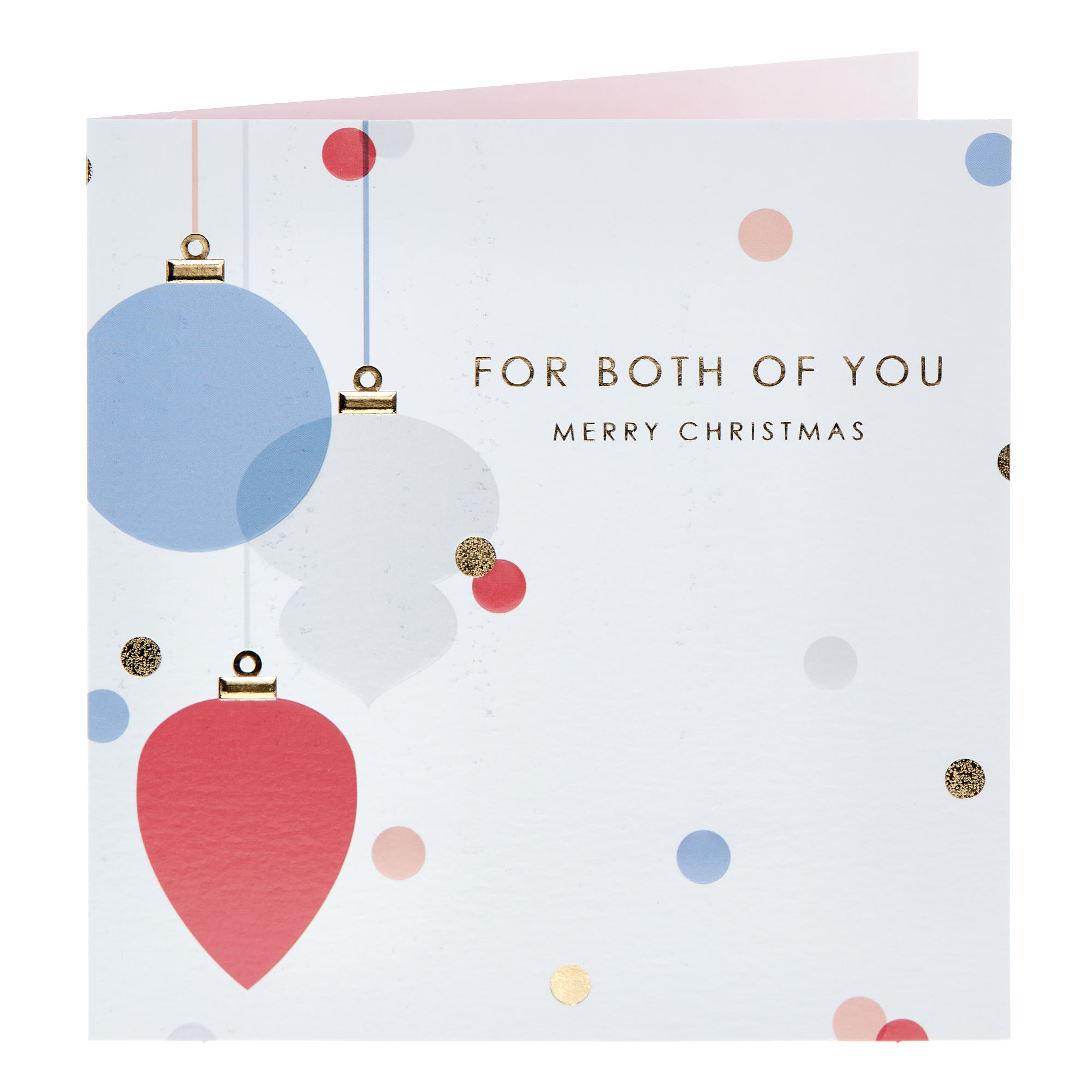 For Both Of You Polka-Dot Baubles Christmas Card