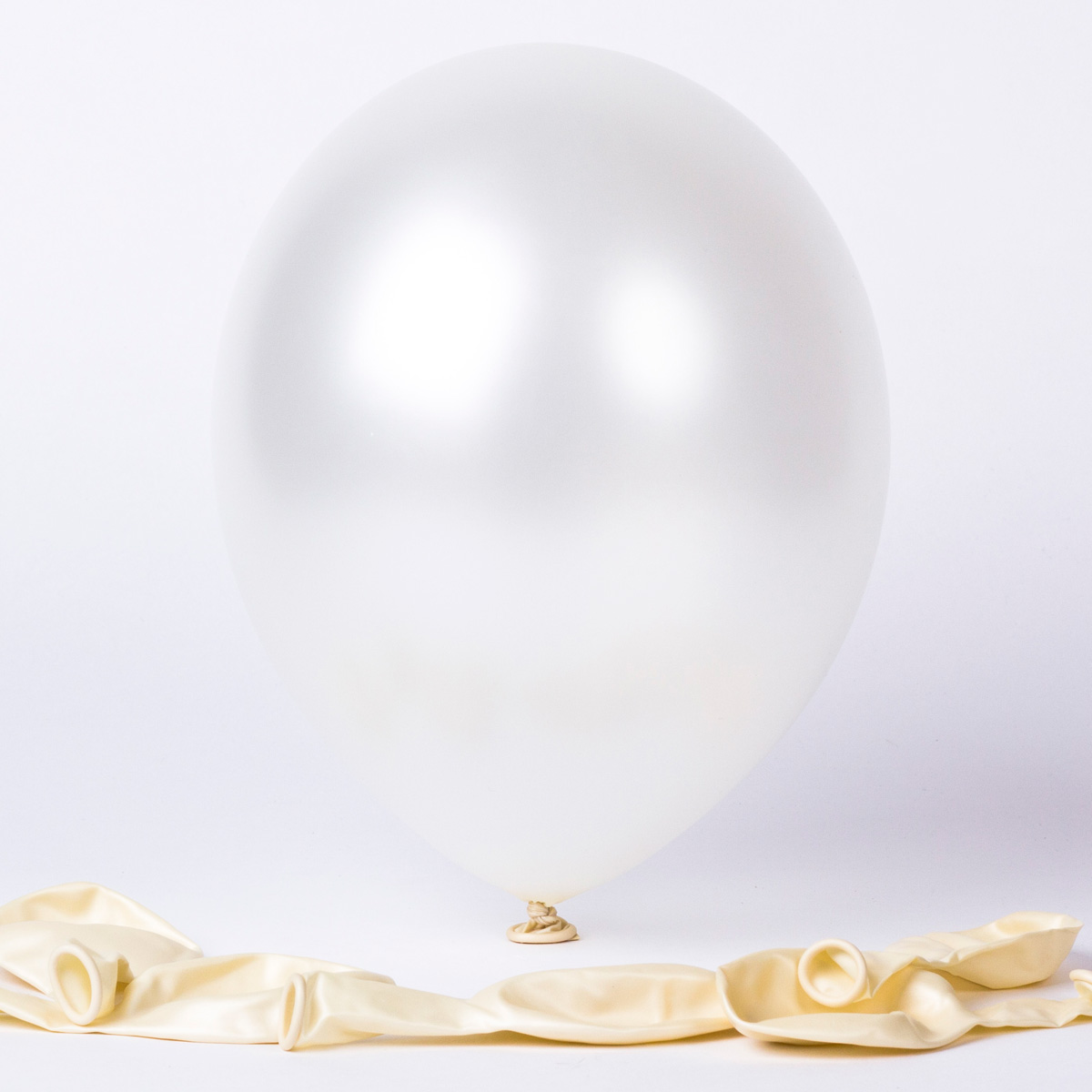 Metallic White Air-fill Latex Balloons - Pack Of 6