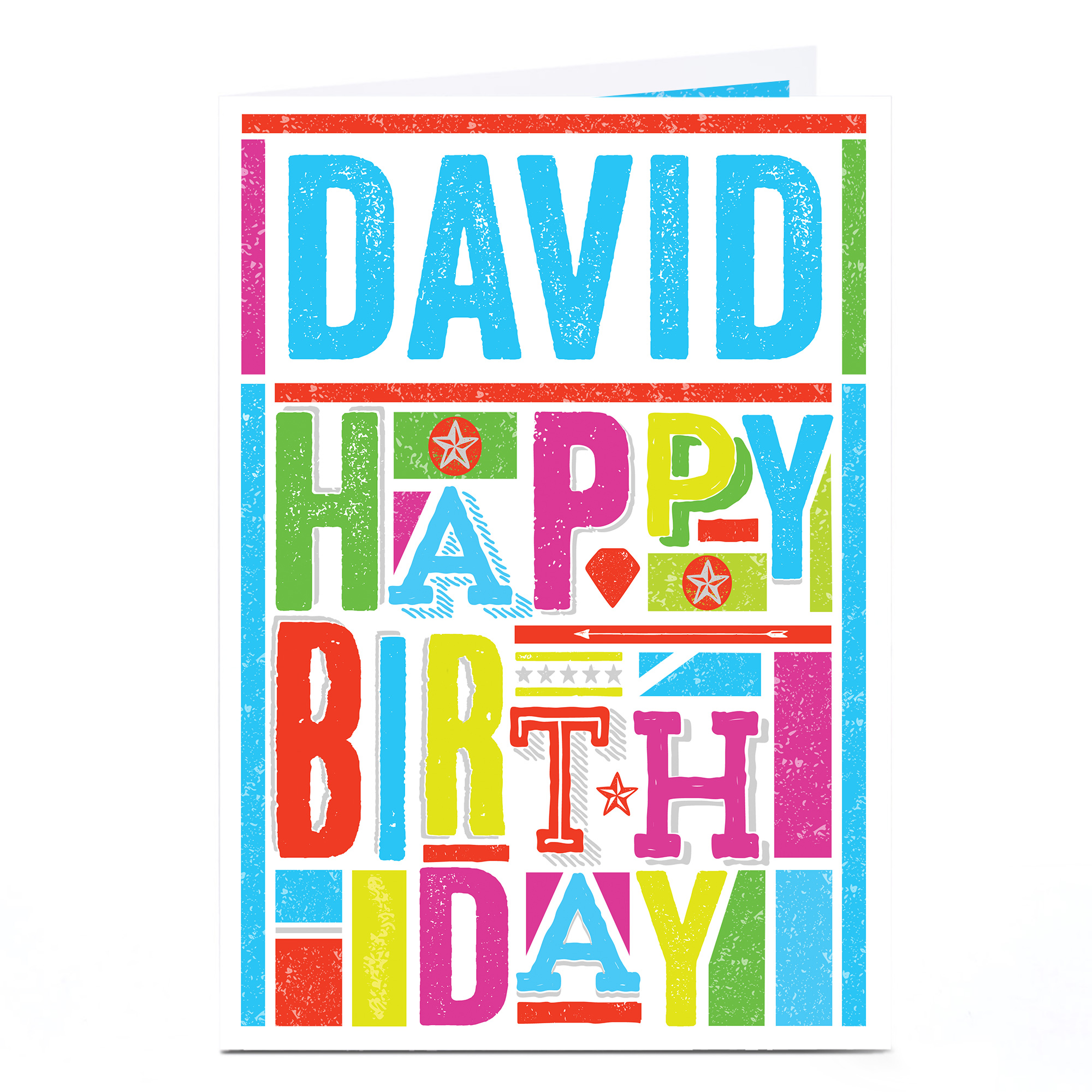 Personalised Birthday Card - Colourful Text