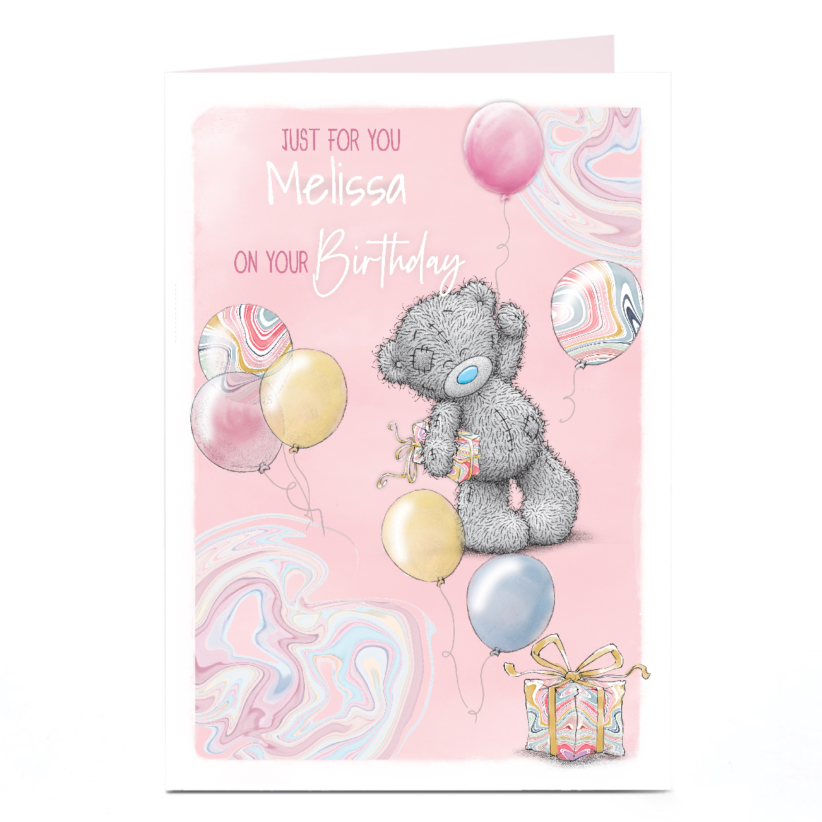 Personalised Tatty Teddy Birthday Card - Just for You, Any Name