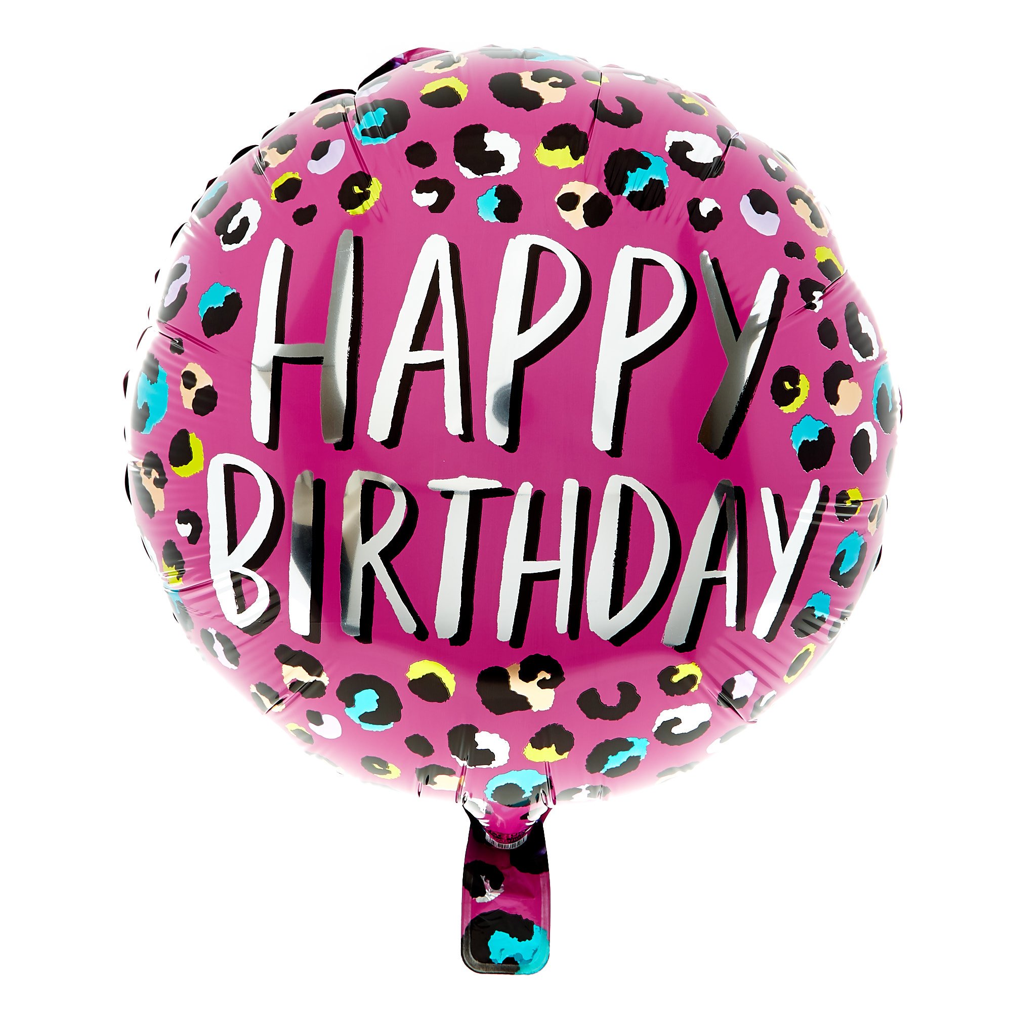 18-Inch Happy Birthday Leopard Print Foil Helium Balloon