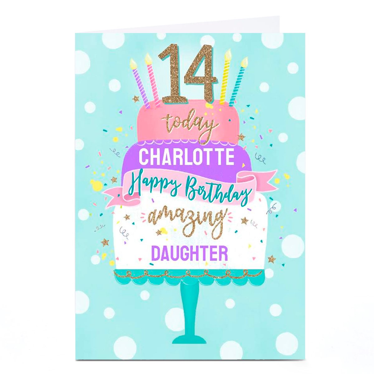 Personalised Birthday Card - Birthday Cake Daughter, Any Age