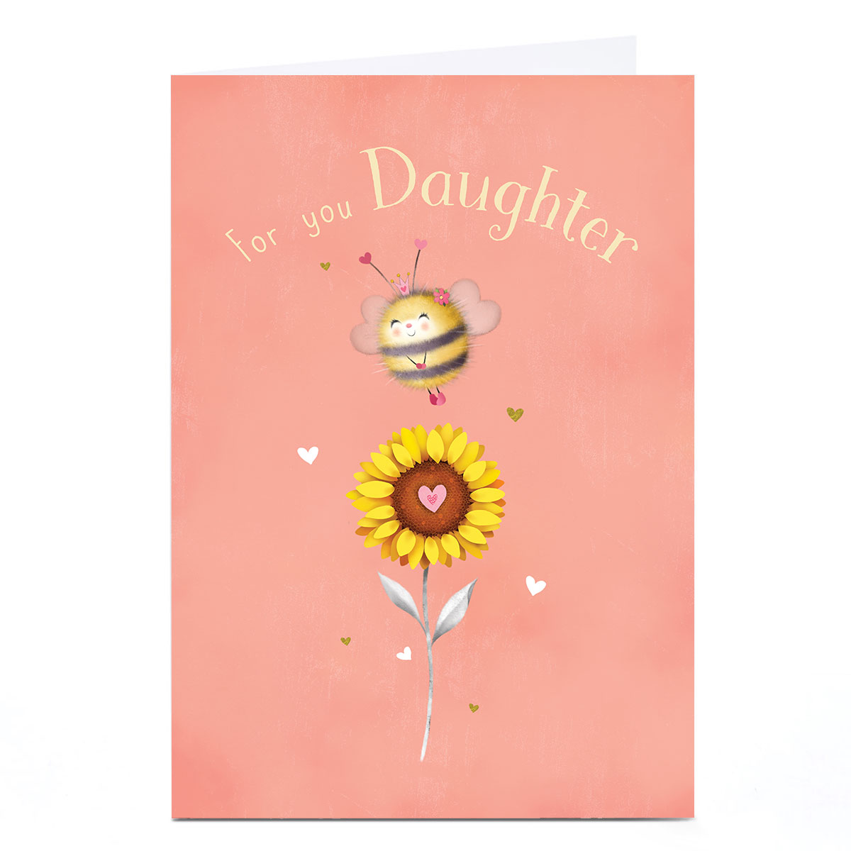 Personalised Birthday Card - Bumble Bee Sunflower, Daughter