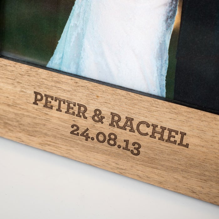 Personalised Engraved Mr & Mrs Wooden Photo Frame