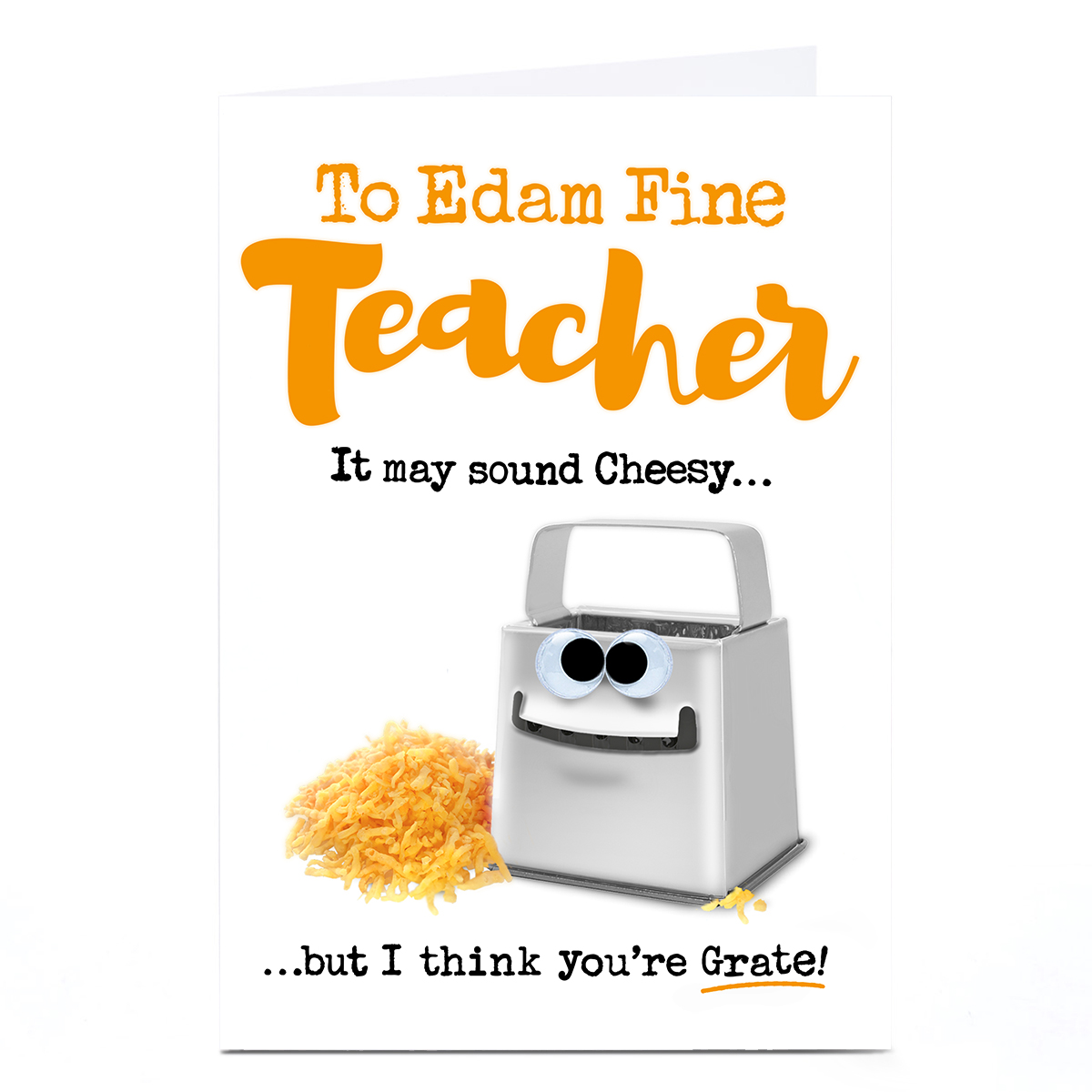 Personalised PG Quips Thank You Teacher Card - It May Sound Cheesy