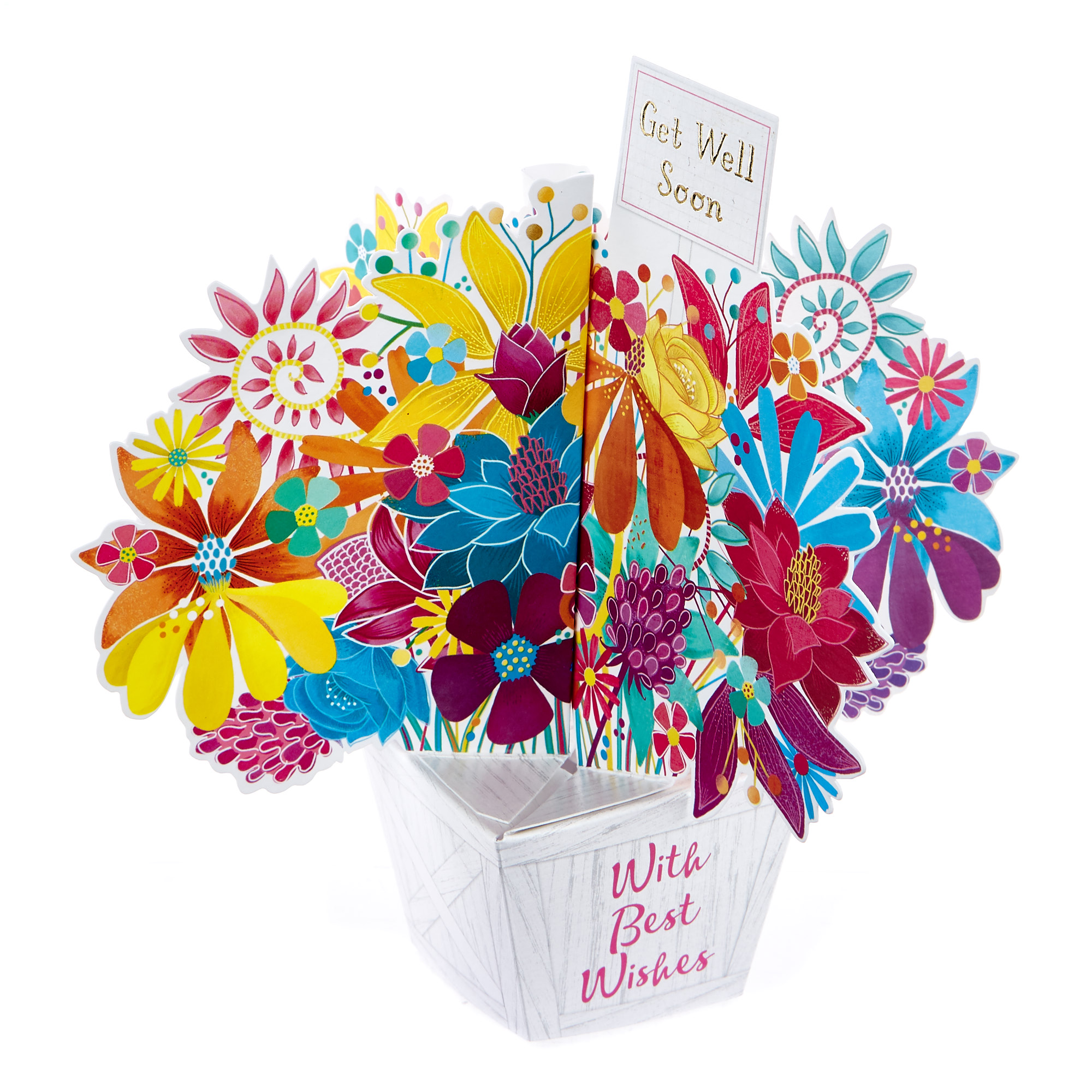 Boutique Collection 3D Get Well Soon Card - Flower Bouquet