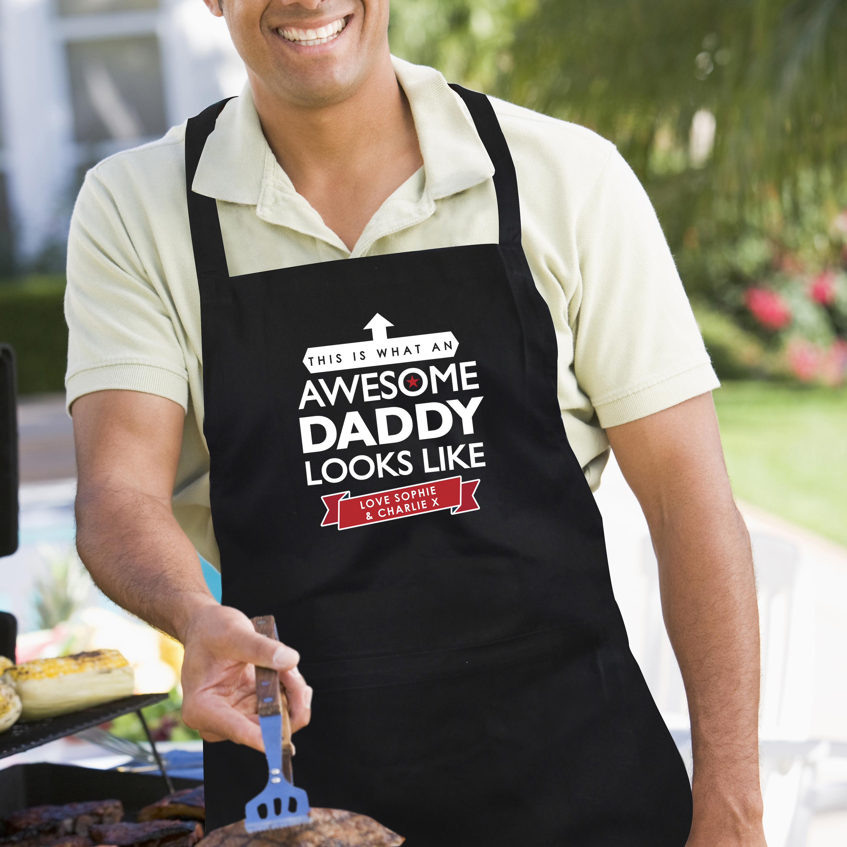 Personalised 'This Is What An Awesome... Looks Like' Black Apron 