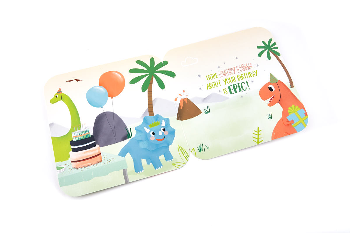 Platinum Collection Birthday Card - Grandson Dinosaurs
