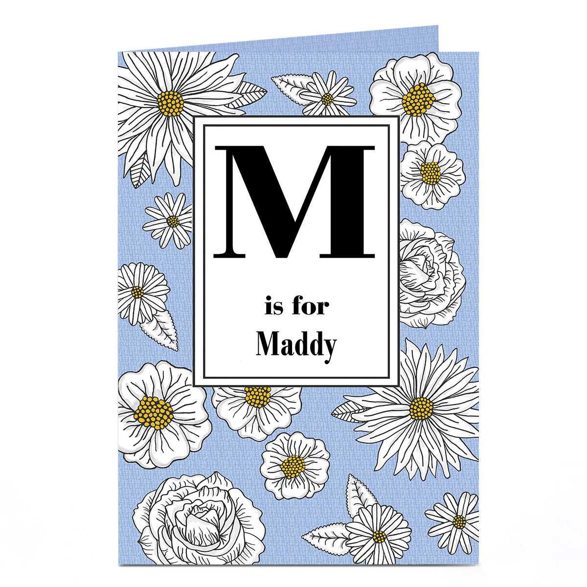 Personalised Card - Initial & Flowers