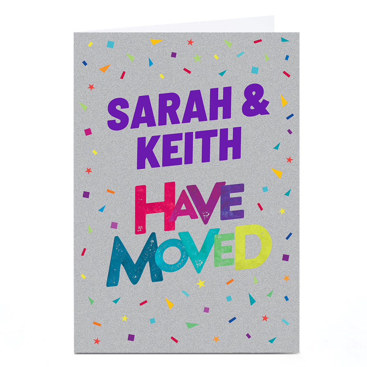 Personalised New Home Card - Rainbow Letters Have Moved