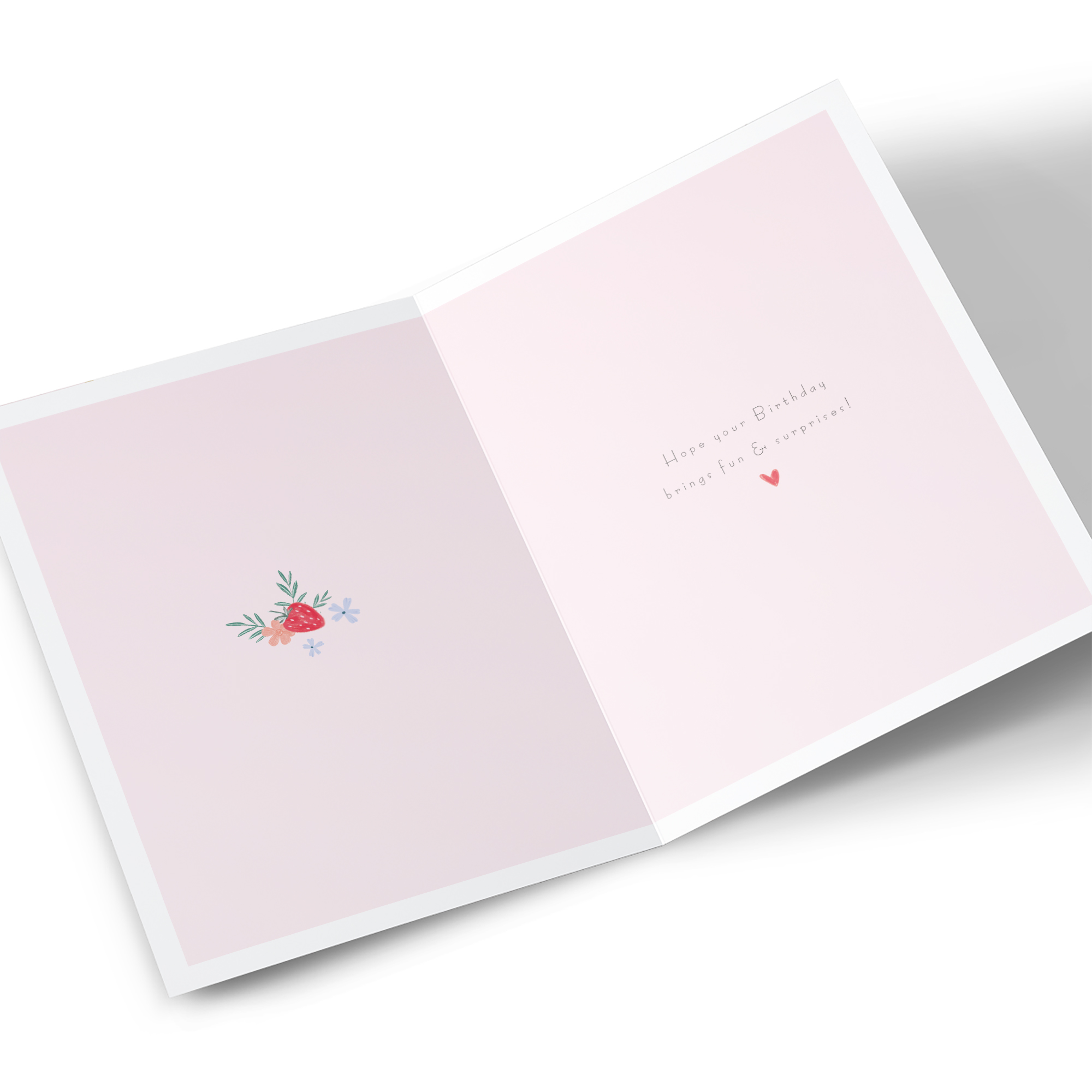 Birthday Card - Strawberry Cake, Sister