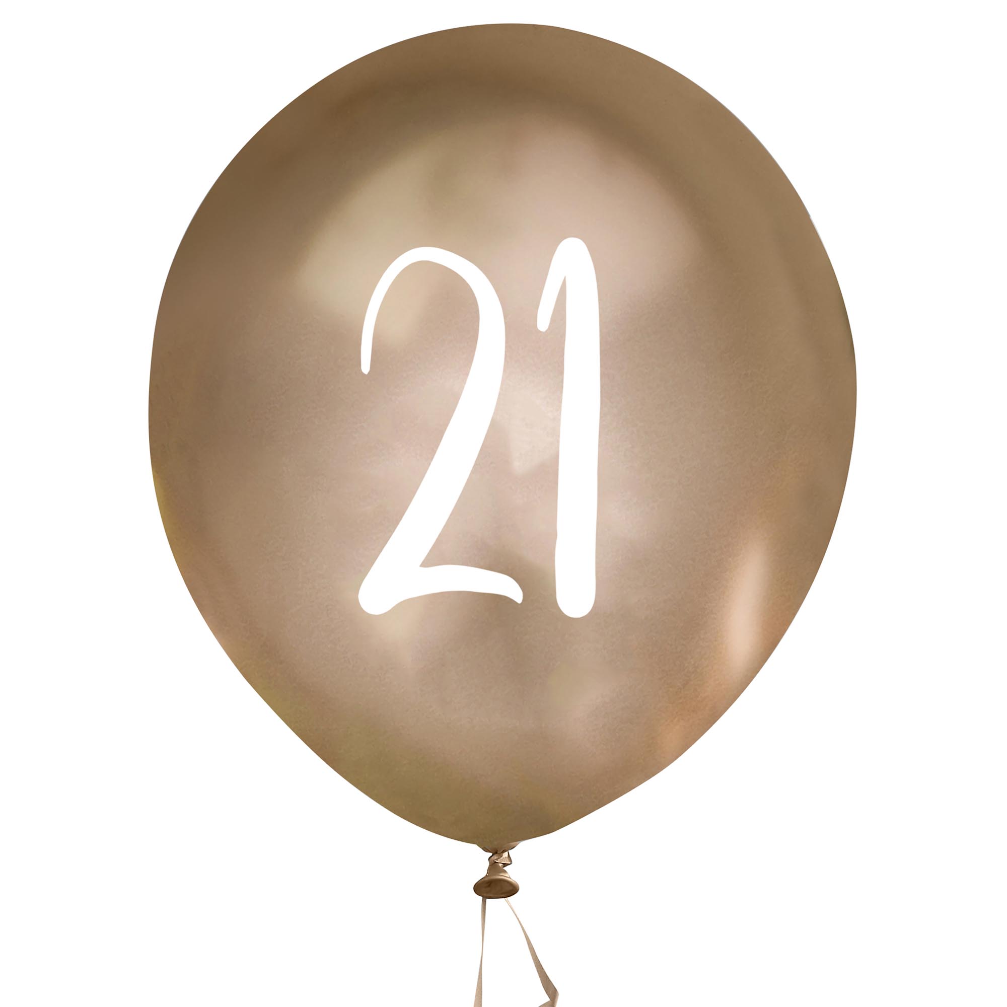 Metallic Gold Number Latex Balloons - Pack of 5 (Milestone Ages)