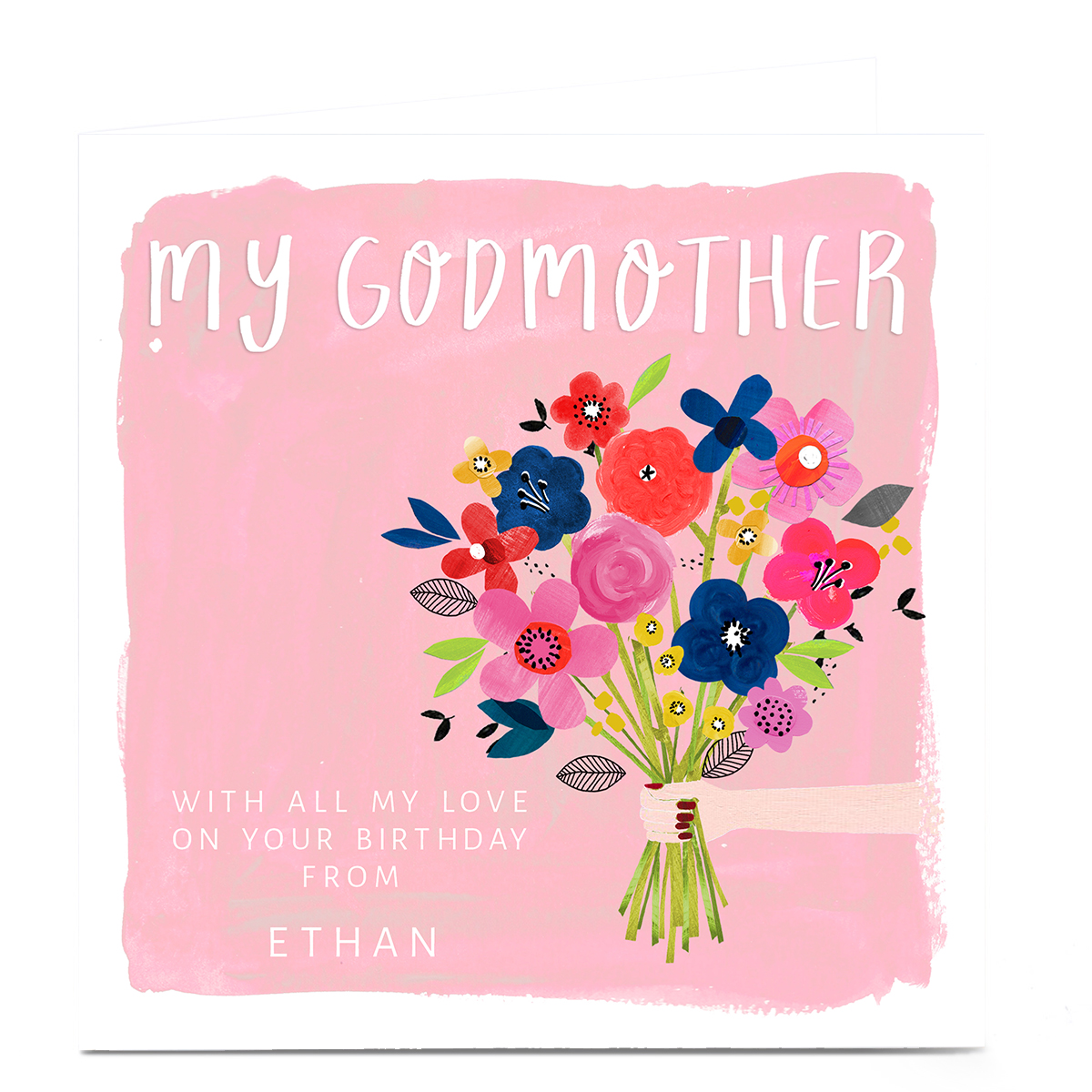 Personalised Kerry Spurling Birthday Card - Flowers Godmother
