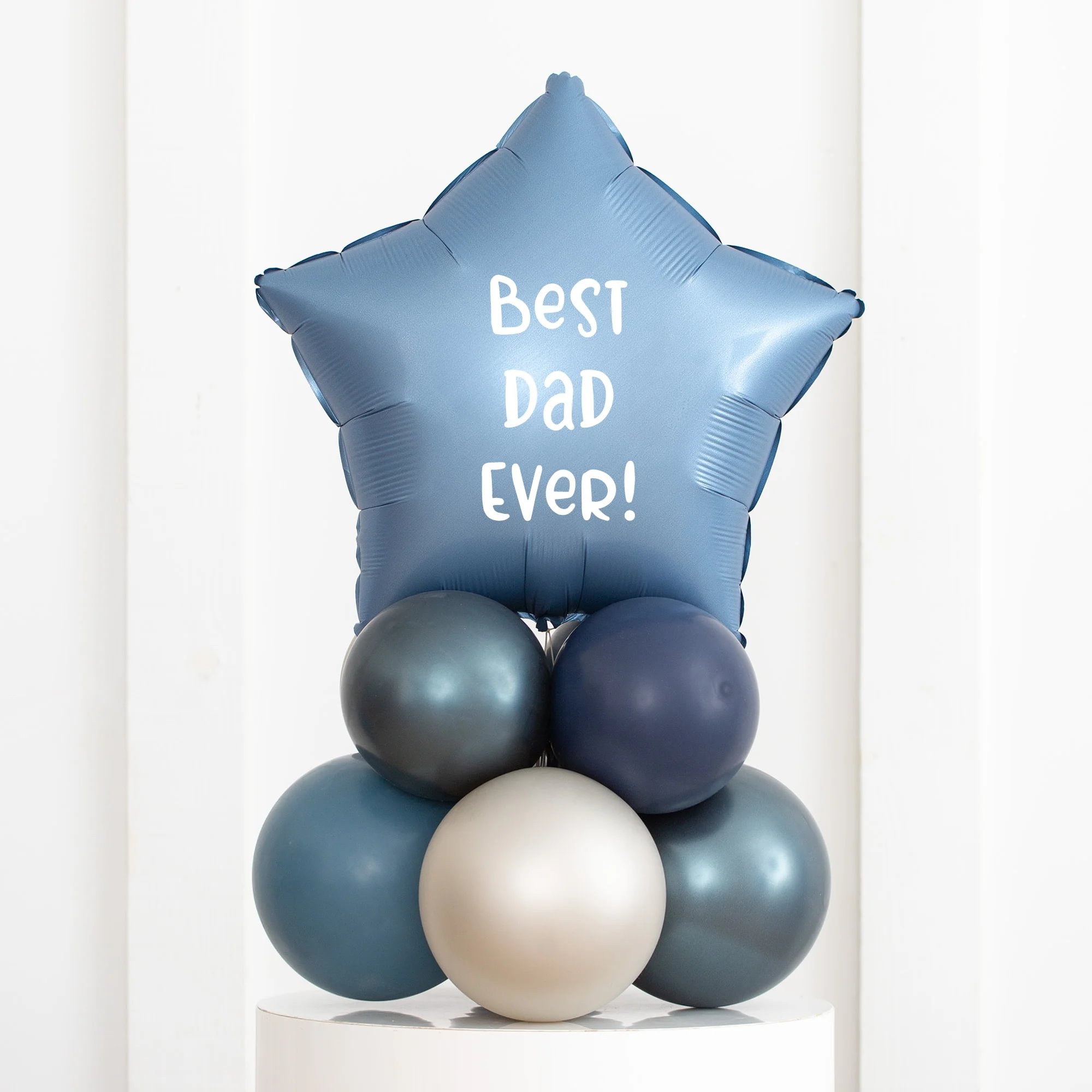 Blue Personalised 20-Inch Star Foil Balloon Stack - Delivered Inflated!