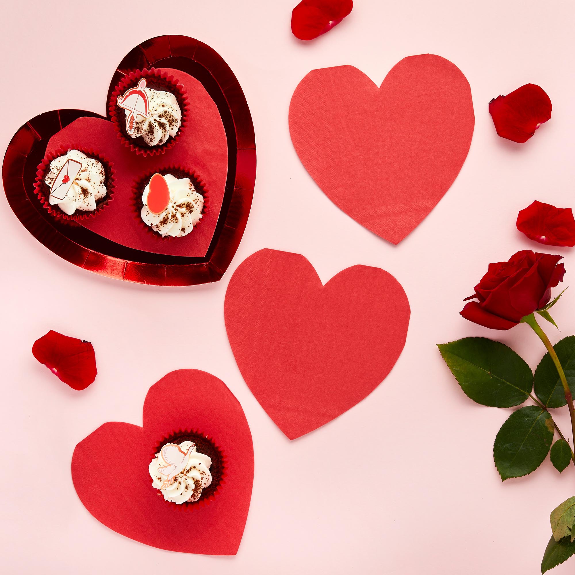 Heart Paper Napkins - Pack of 16