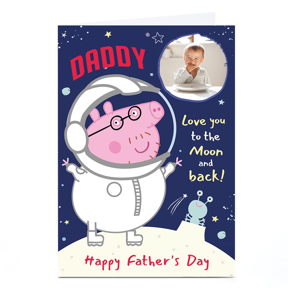 Photo Peppa Pig Father's Day Card - To The Moon & Back